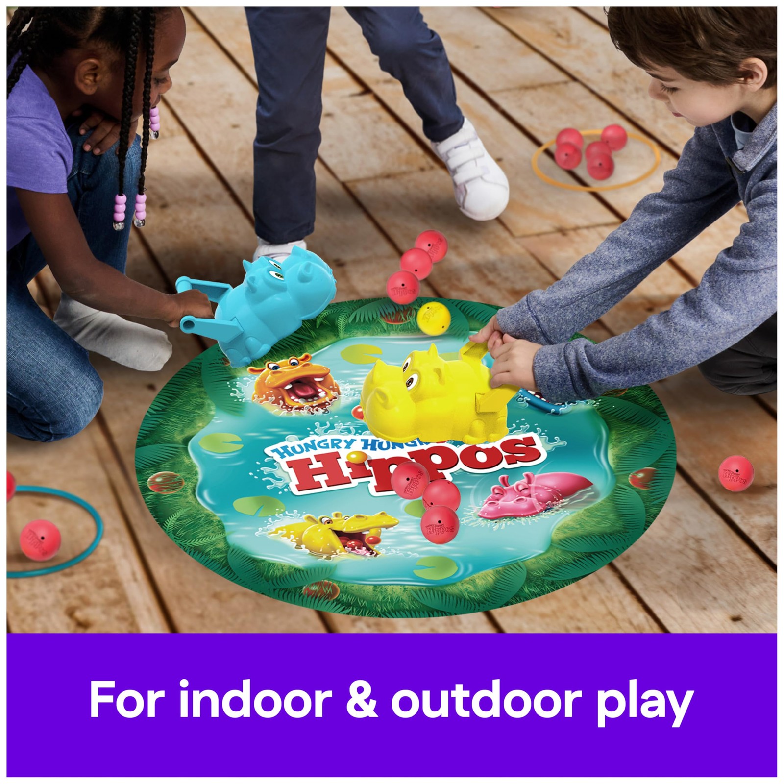 , Hungry Hungry Hippos Giant Edition, Family Game for Indoor & Outdoor Play w…