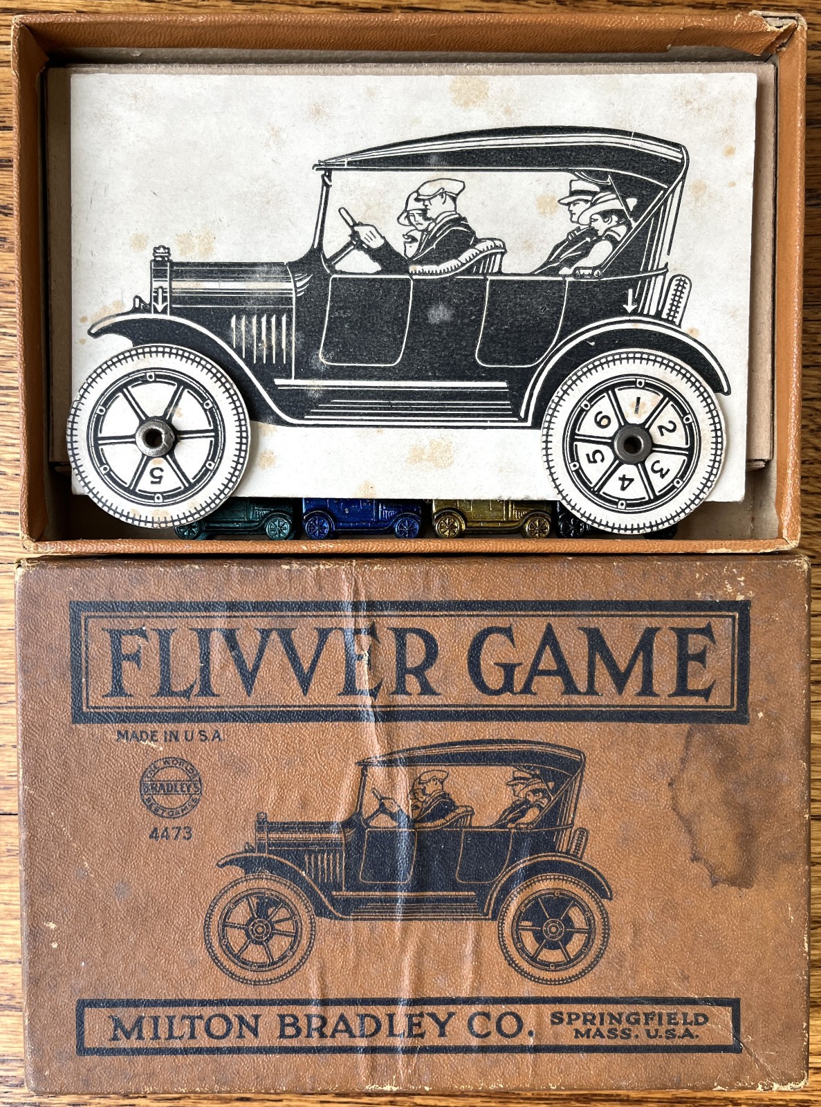 Flivver Game – Milton Bradley 1923 – Separate Box & Board Version