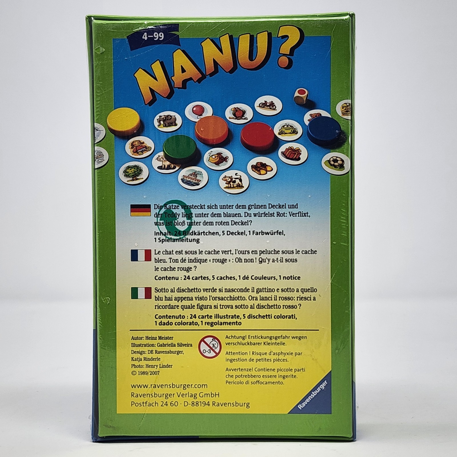 Nanu? Ravensburger 2007 Memory Recall Game German – French – Italian + English