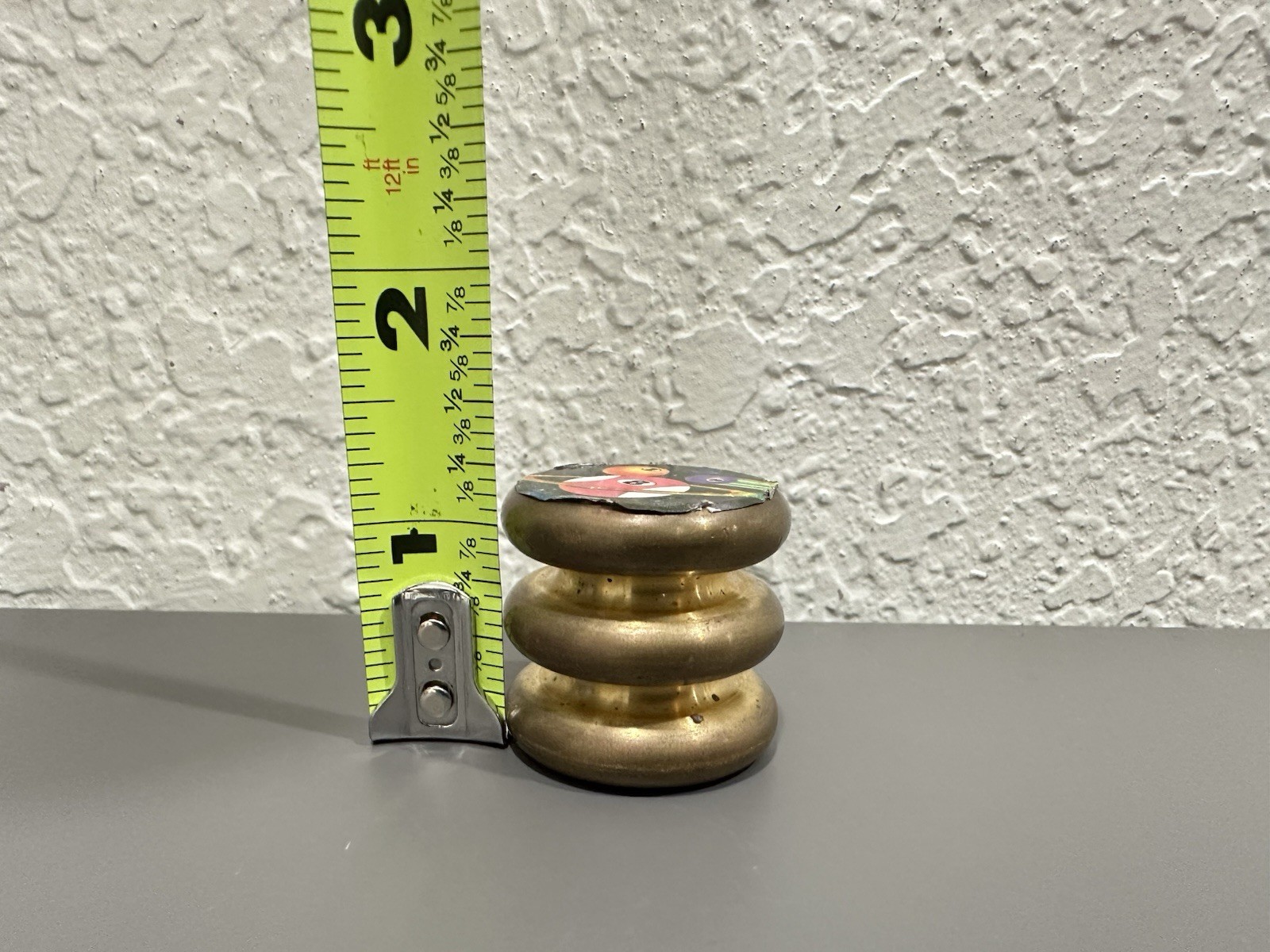 Vintage 90s Heavy Brass Metal Pog Slammer – 8 Ball – Thick & Heavy – 5+ Oz