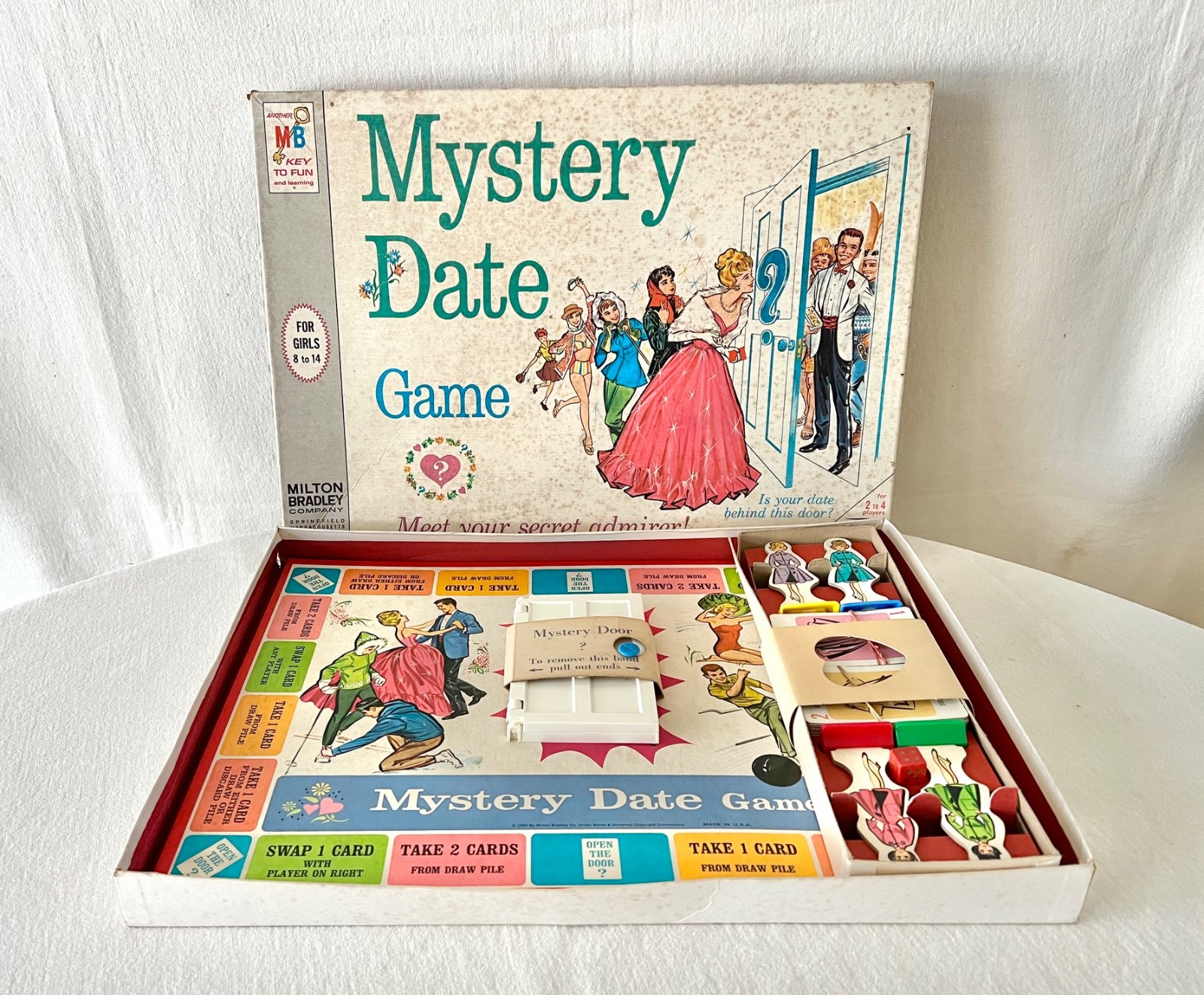 Vintage 1965 Mystery Date Game By Milton Bradley Complete Unused Cards W/Box