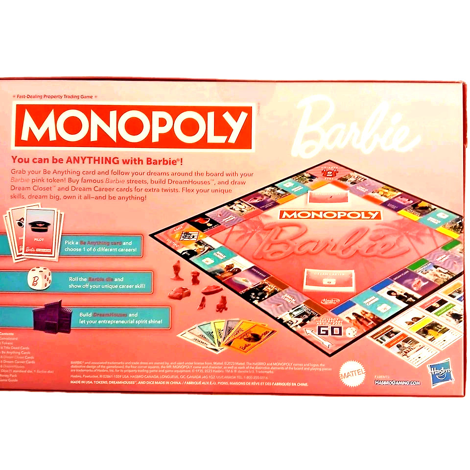 Monopoly, Barbie NEW! Dream Pink World Age 8 up, Hasbro Games