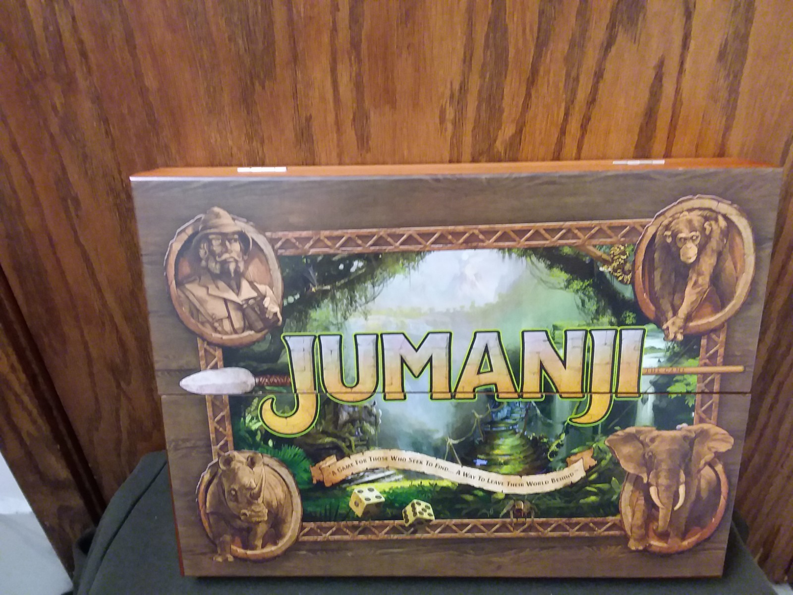 Jumanji the Game Real Wooden Box Edition of the Classic Adventure Board Game