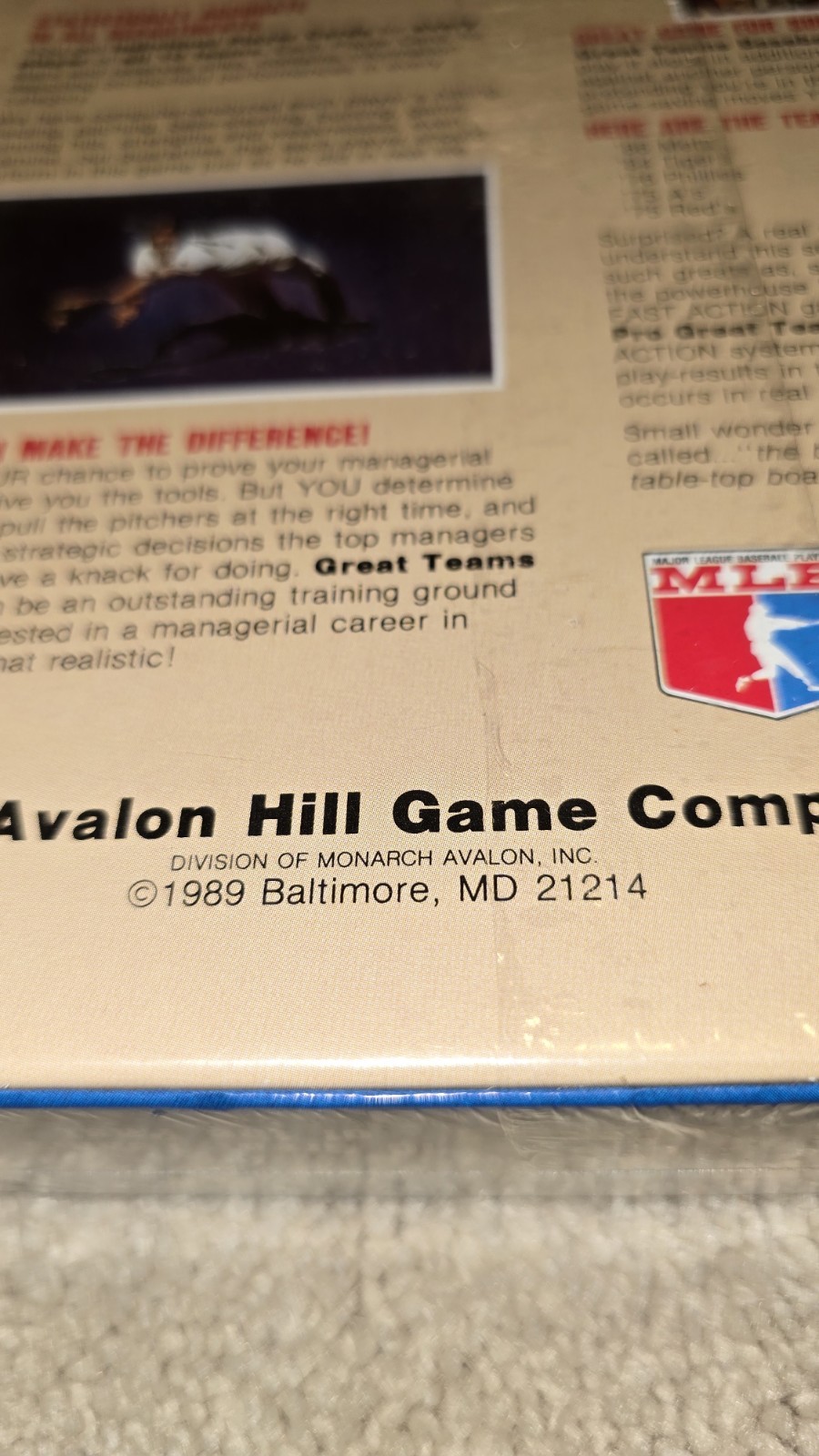 Statis Pro Baseball: Great Teams bookshelf game from Avalon Hill. FACTORY SEALED