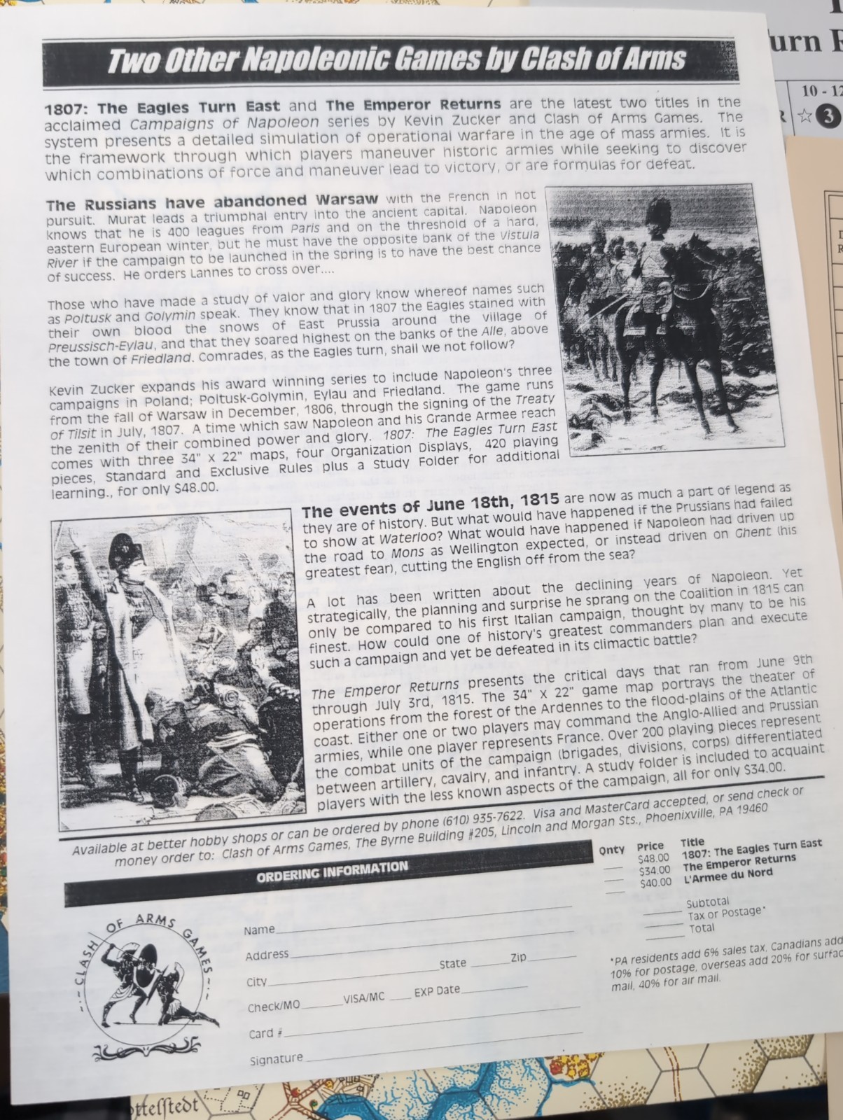 JENA: Napolean Conquers Prussia 1806 #9602-55 – Clash Of Arms – NOS Unpunched