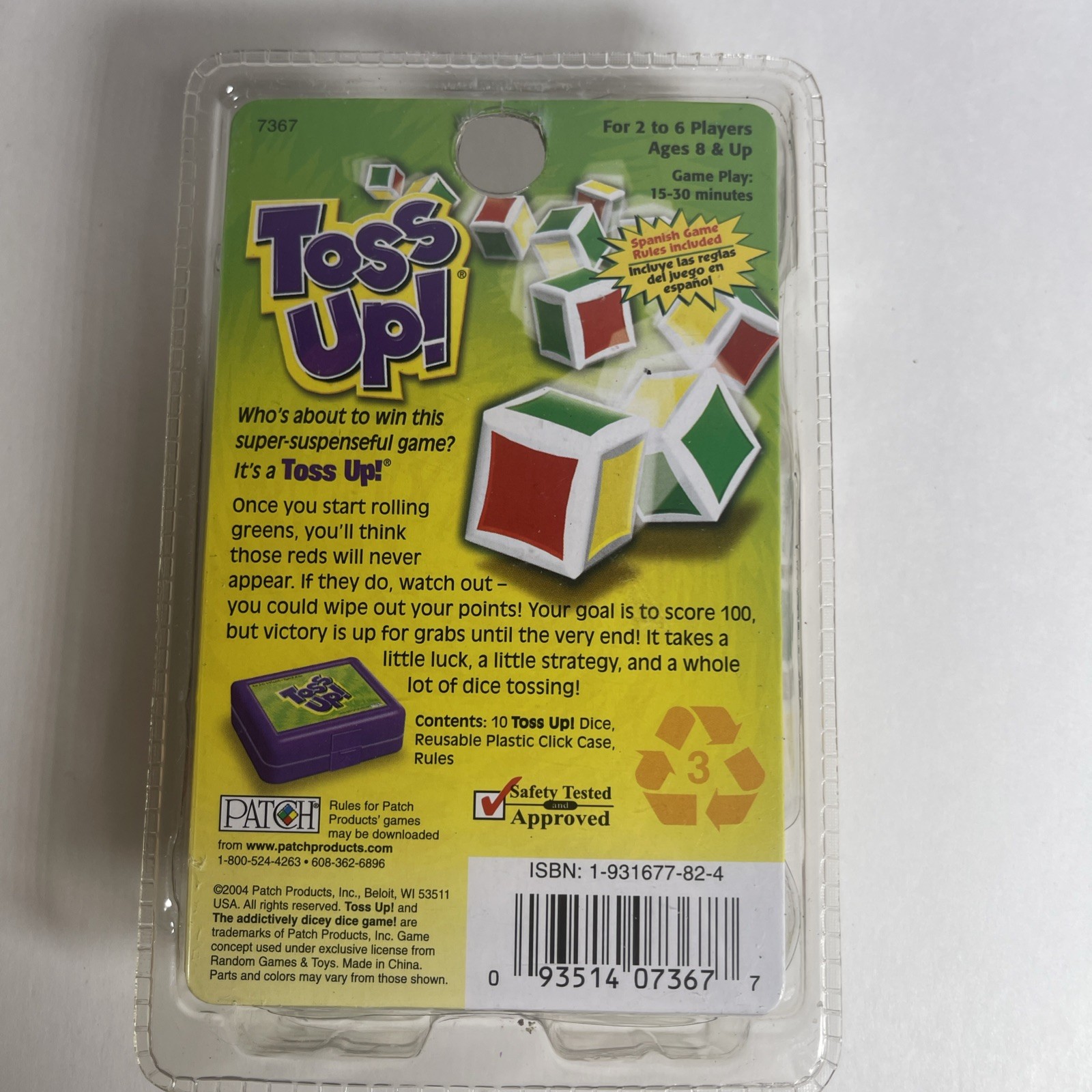 Toss Up! The Addictively Dicey Dice Game Patch Products 2004 Brand New Sealed