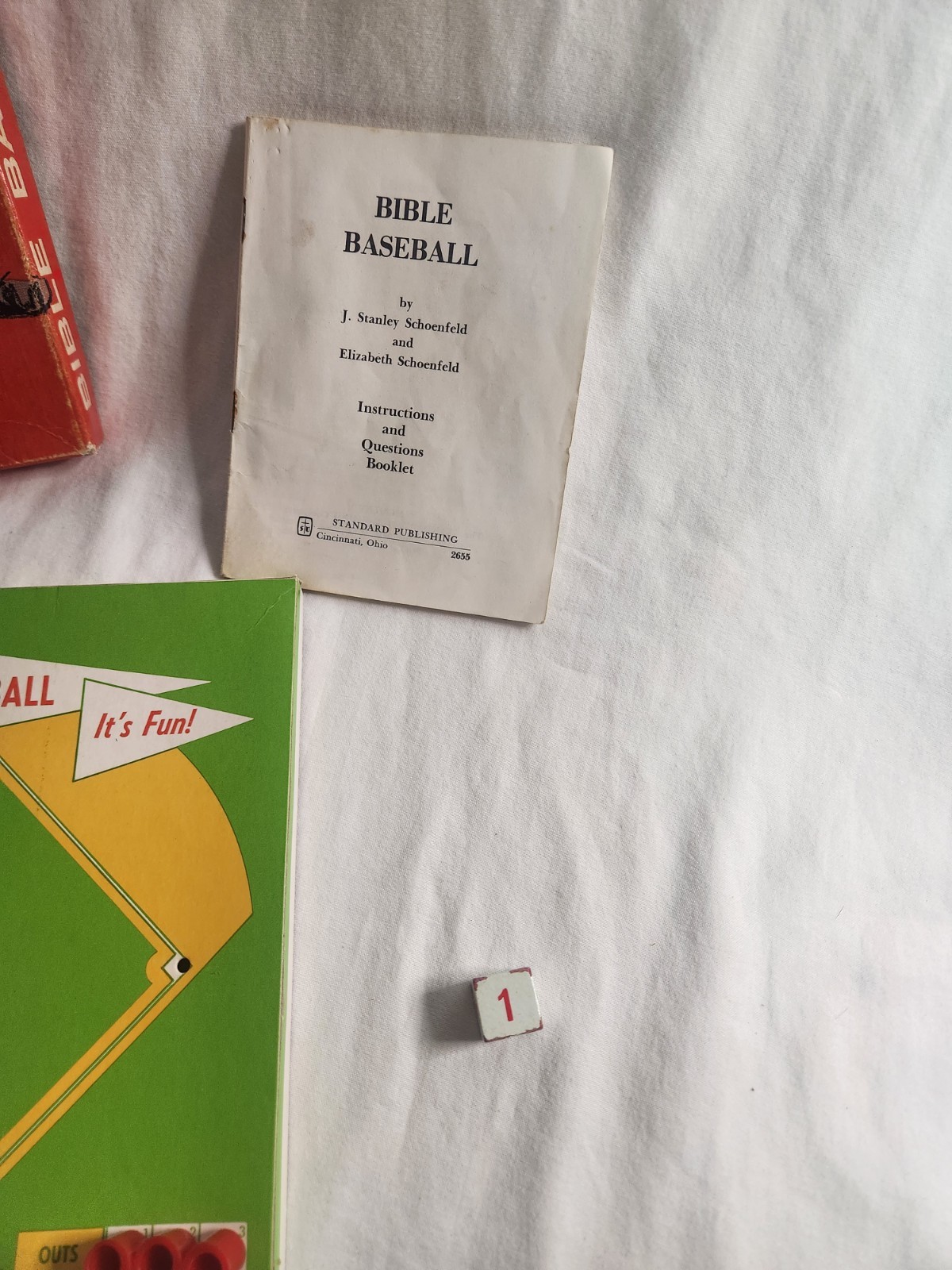 Vtg. 1960s Bible Baseball Game Trivia Quiz Board Game Missing Time Clock
