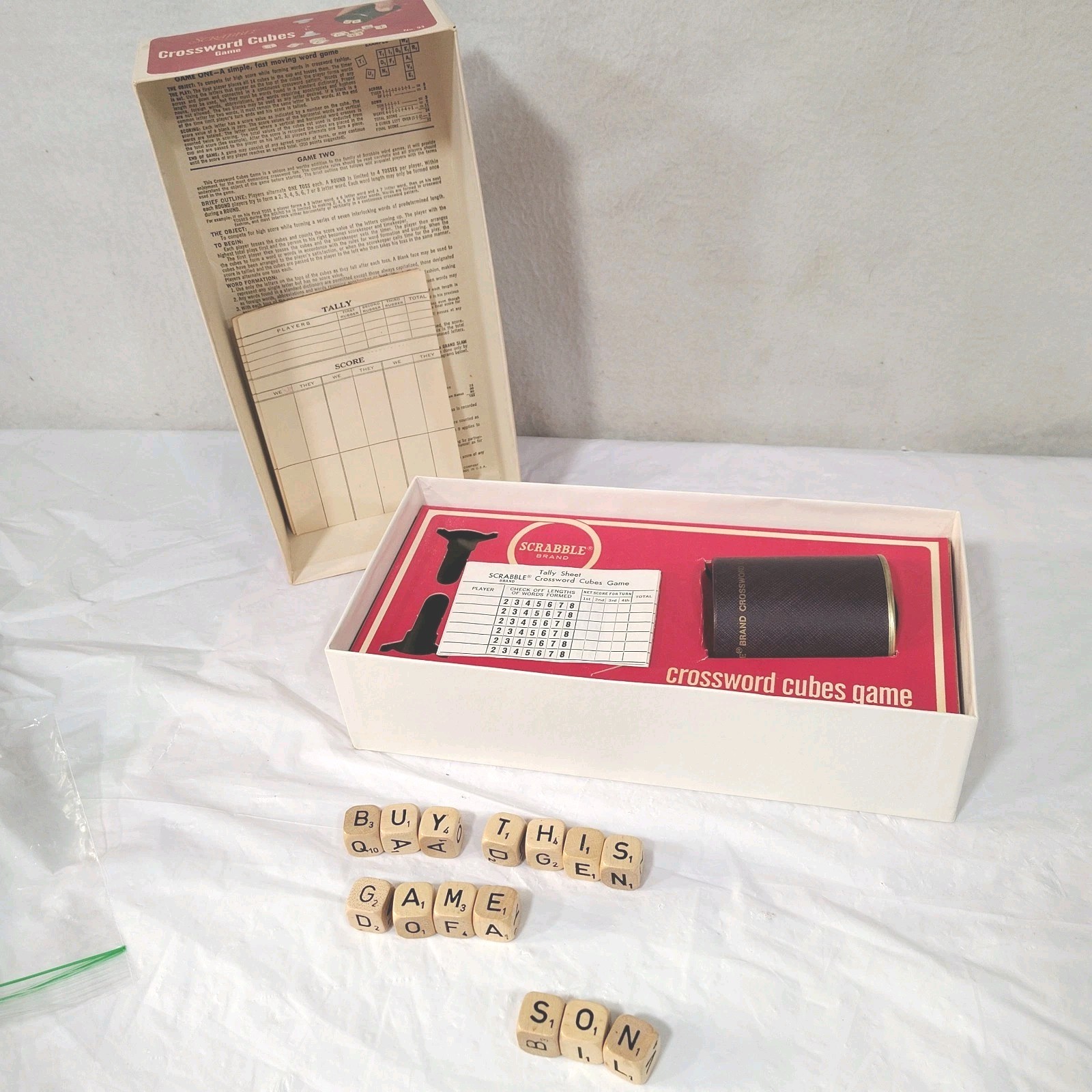 Scrabble Crossword Cubes Board Game Selchow & Righter No. 93 Vintage 1968