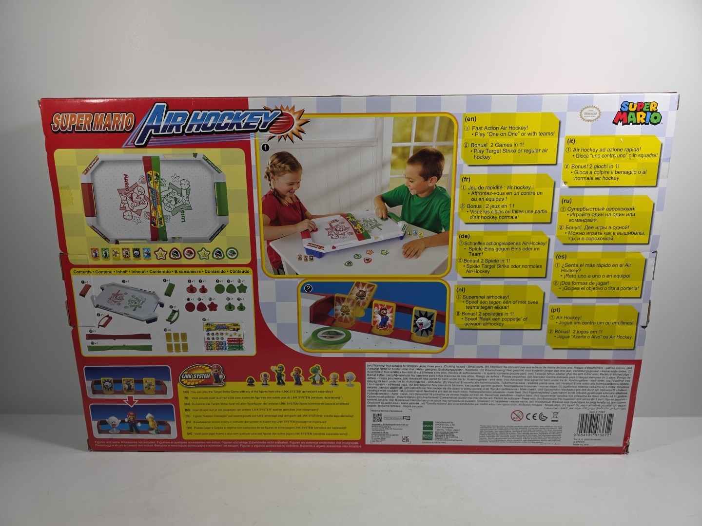 Epoch Super Mario Air Hockey Tabletop Skill and Action Game with Collectible NEW