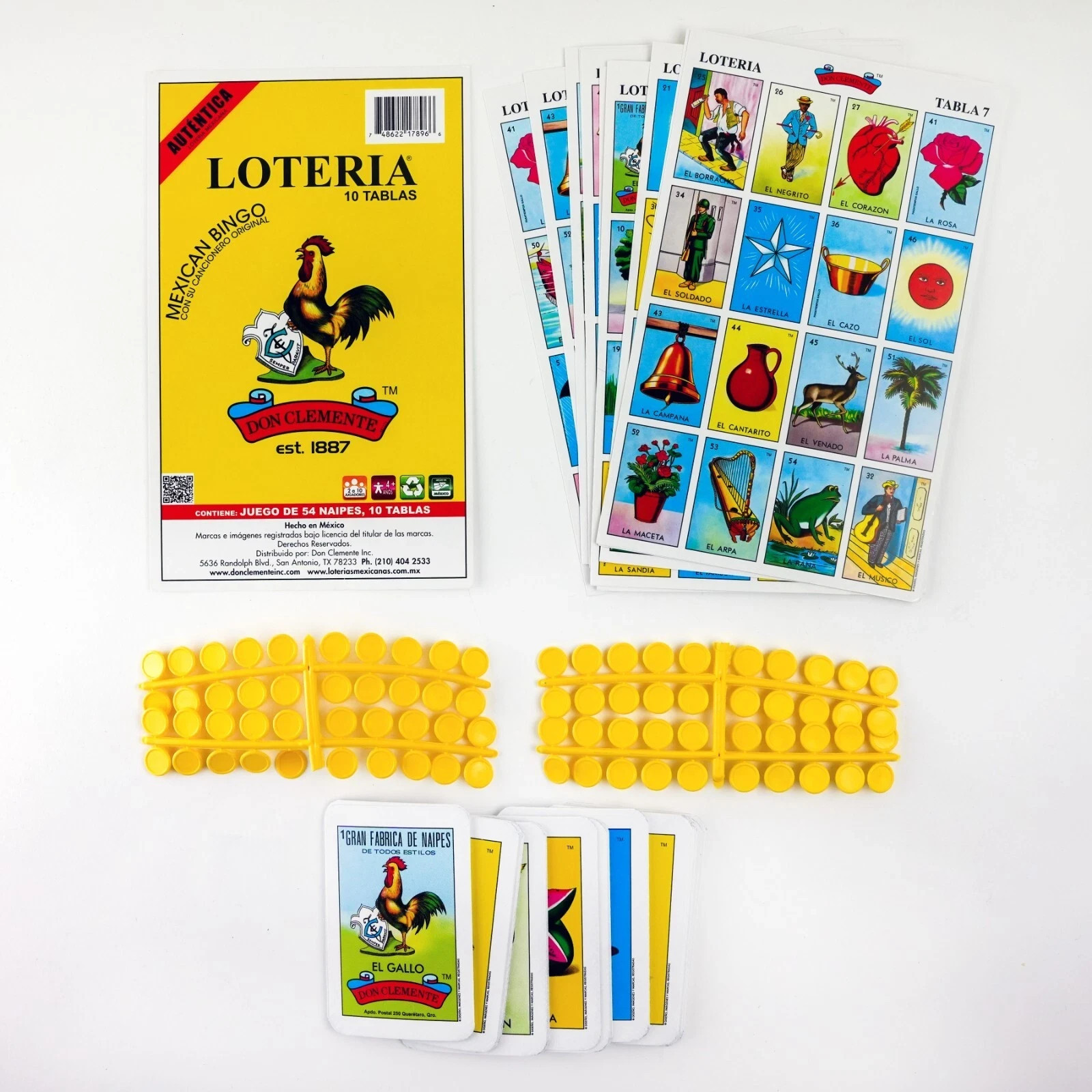 Don Clemente Authentic Loteria Card Game, Box Edition