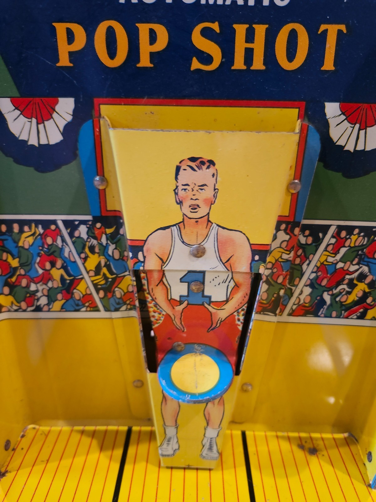 Vintage 1950 Gotham Steel, Automatic G320 Pop Shot Basketball game w/marbles
