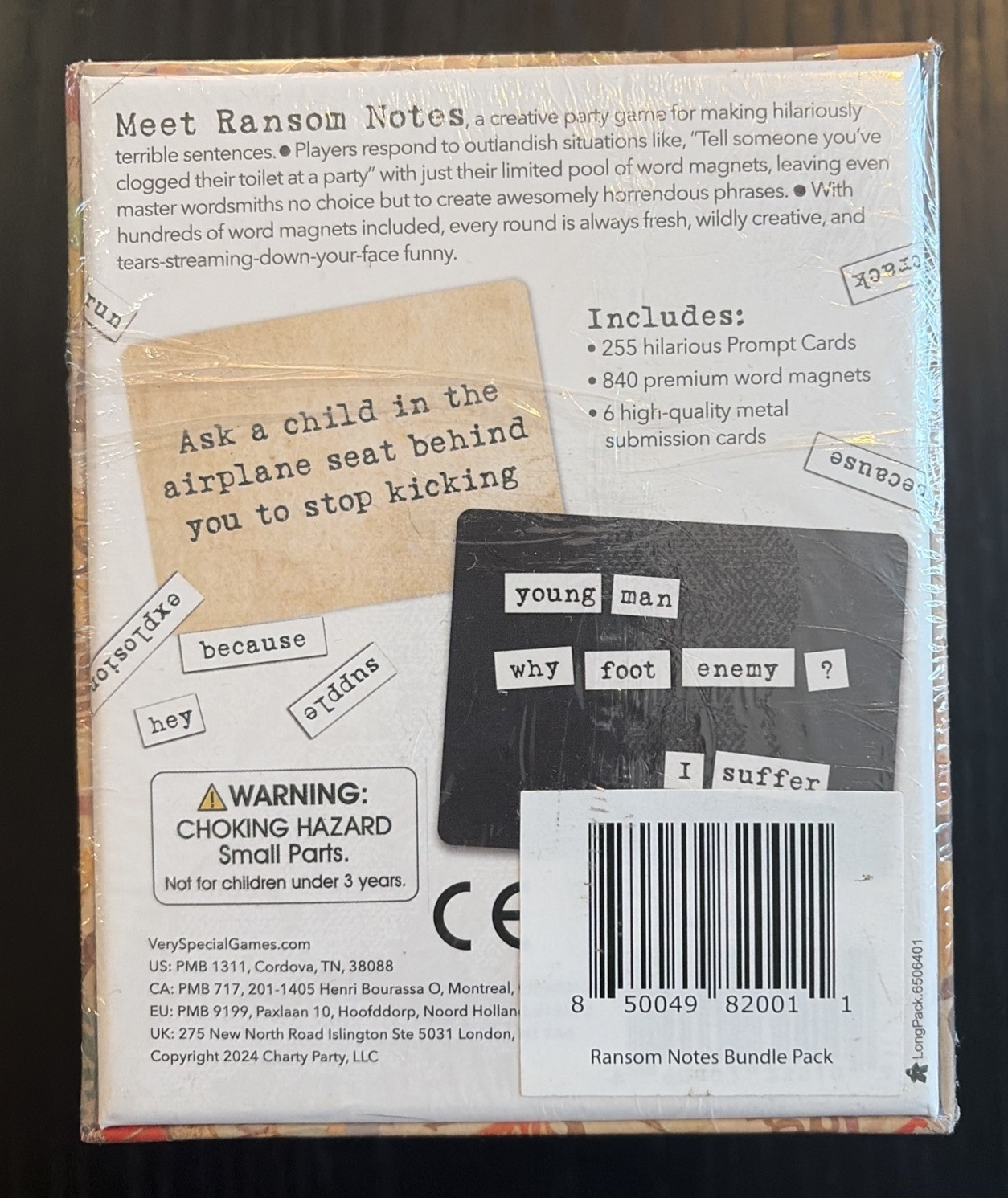 Ransom Notes The Ridiculous Word Magnet Party Game Charty Party NEW SEALED