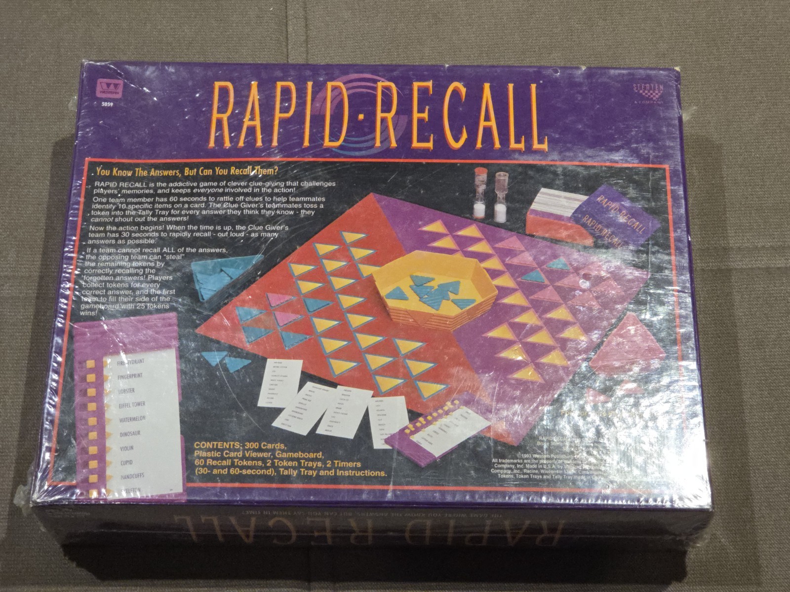 New & Sealed RAPID RECALL Board Game 1993 VINTAGE 100% COMPLETE 4+ Players Rare