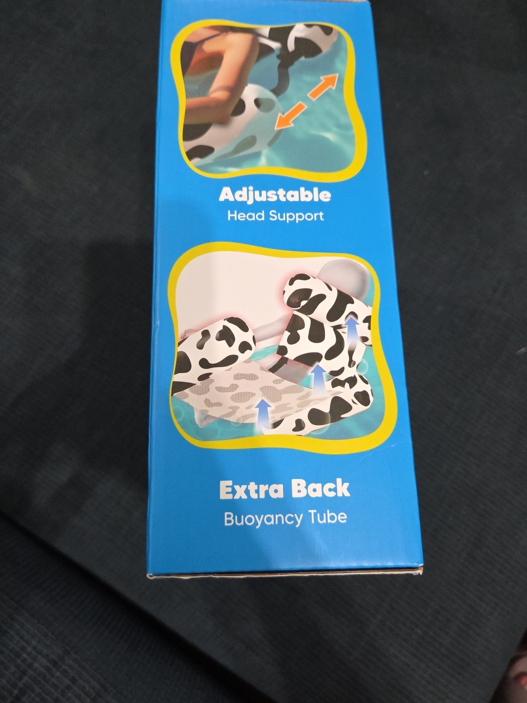 Inflatable Pool Floats Chairs 2 Pack Heavy Duty Cow Print Funscape Adult