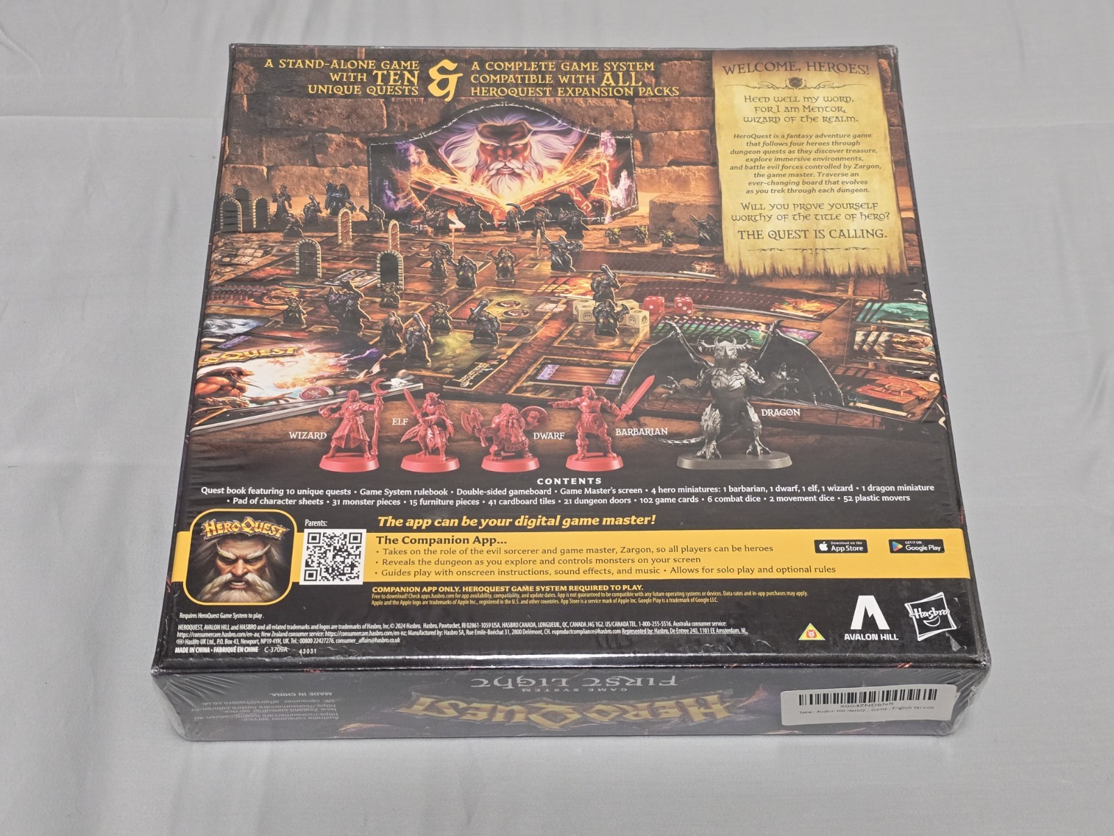 Hero Quest Game System First Light Avalon Hill Hasbro Board Game Dungeons Dragon