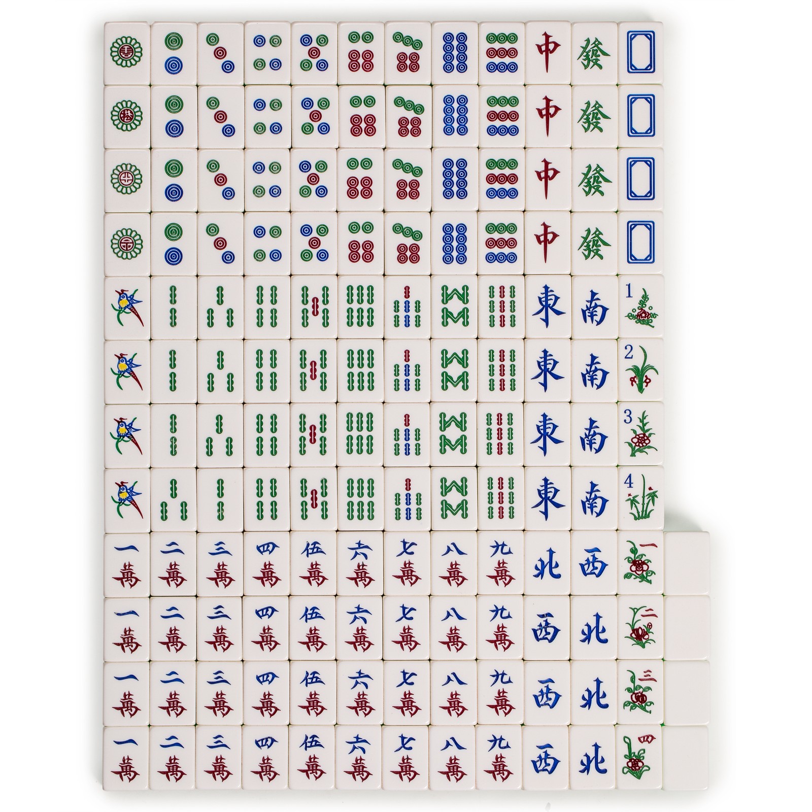 Classic Chinese Mahjong Game Set, “Emerald” with 148 Tiles and Wooden Case