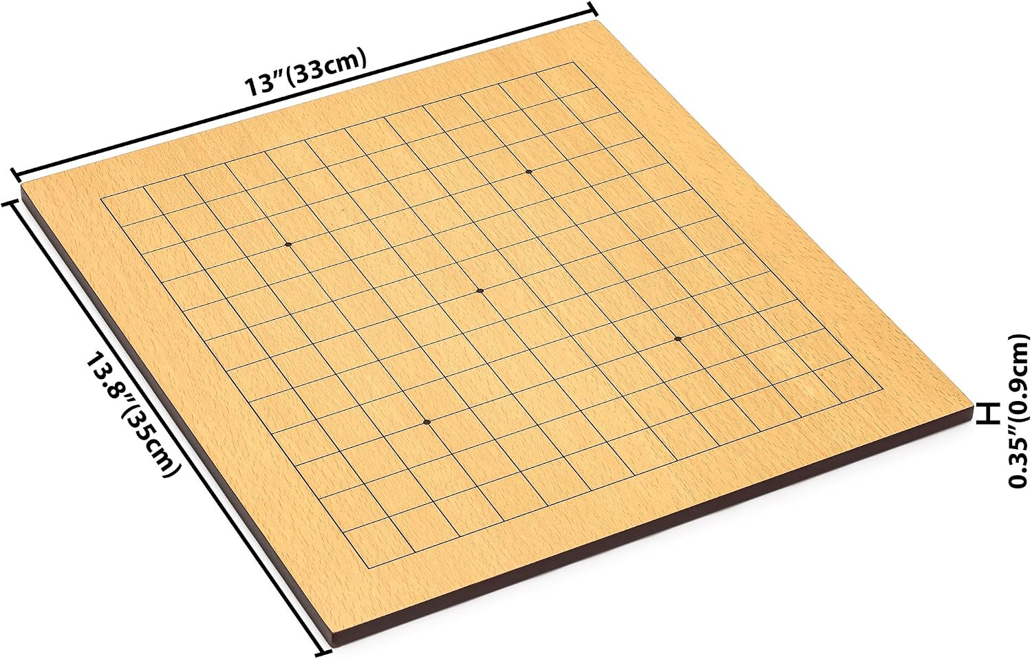 Beechwood Veneer (0.4-Inch) Etched Beginner’S Reversible 9X9/13X13 Go Game Set B