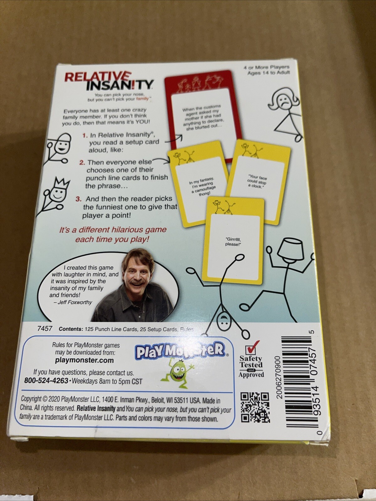 Relative Insanity Mini Party Game Hilarious From Comedian Jeff Foxworthy NEW