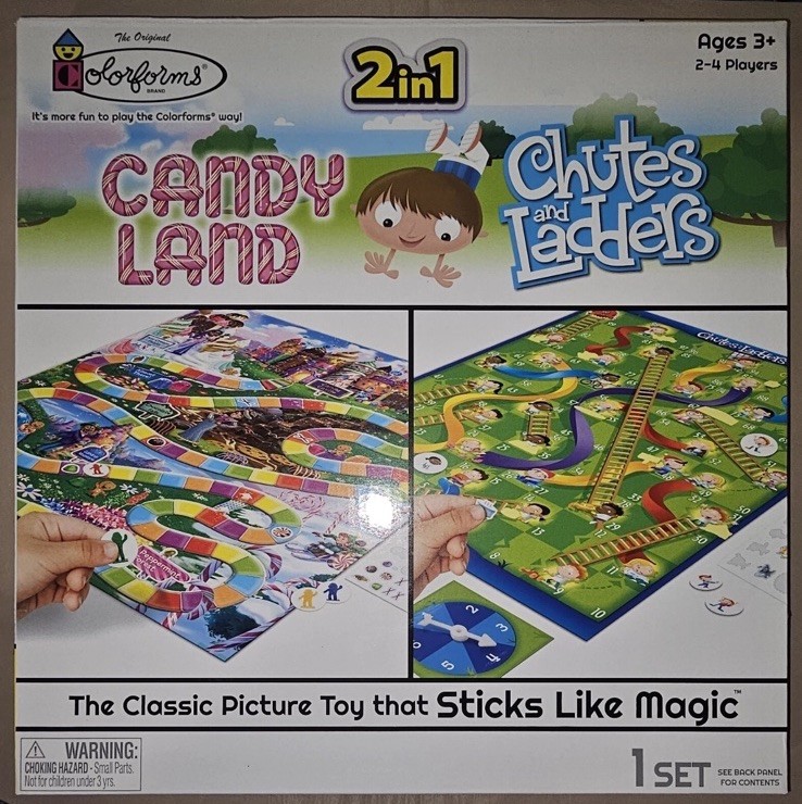 Chutes & Ladders Game + Candy Land 2-in-1 Board Games Preschool Games for Kids+3