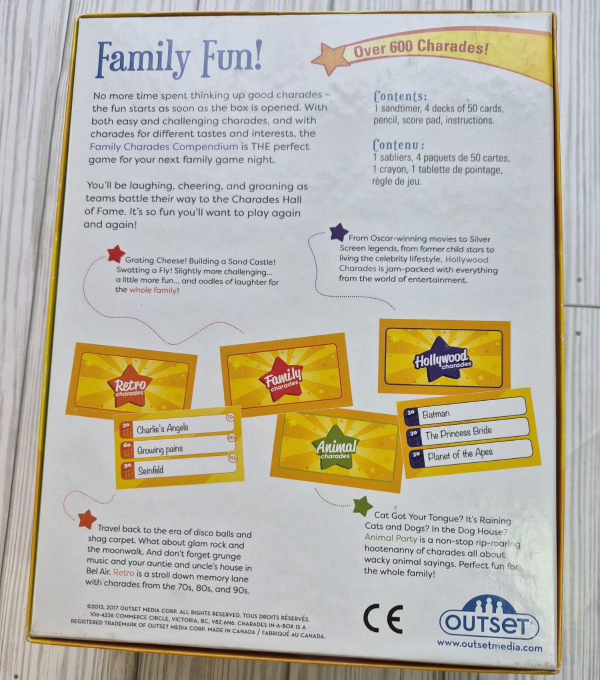 Family Charades Compendium 4 Games In 1 By Outset Ages 8+ 2017 100% Complete
