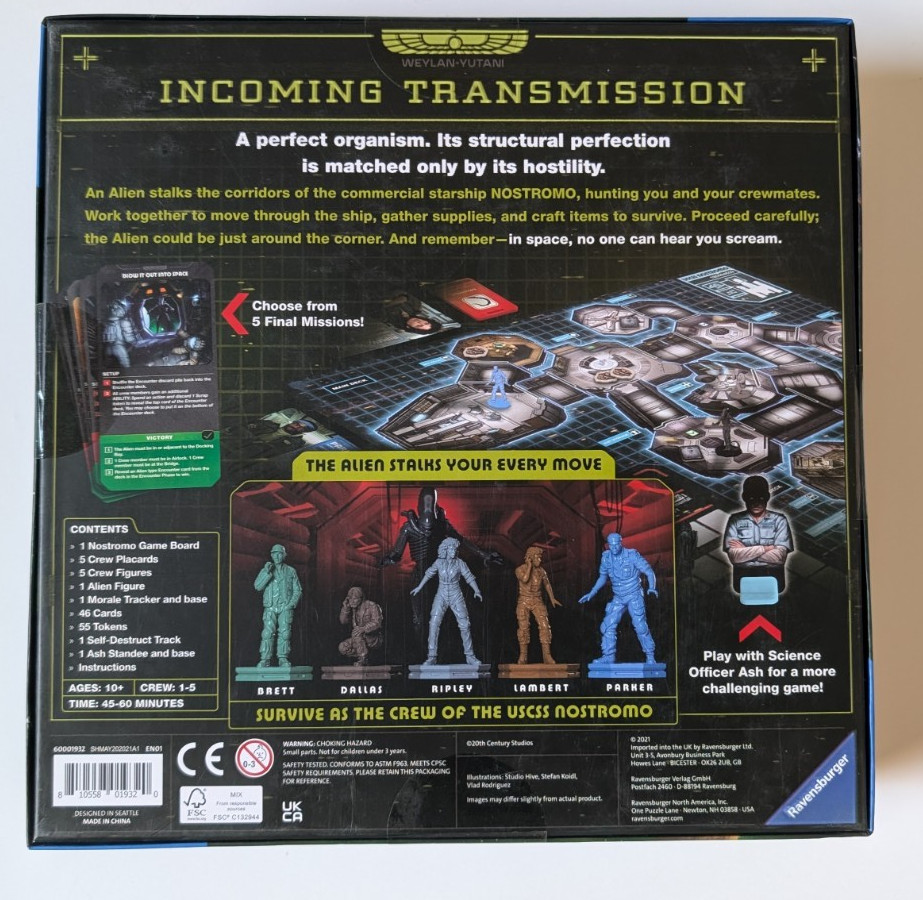 Ravensburger Alien Fate of The Nostromo Game Board – 60001932