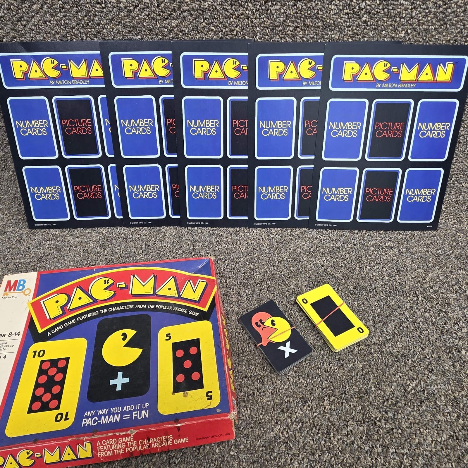 Vintage 1982 Pac-Man Card & Board Game Milton Bradley Complete Arcade Classic