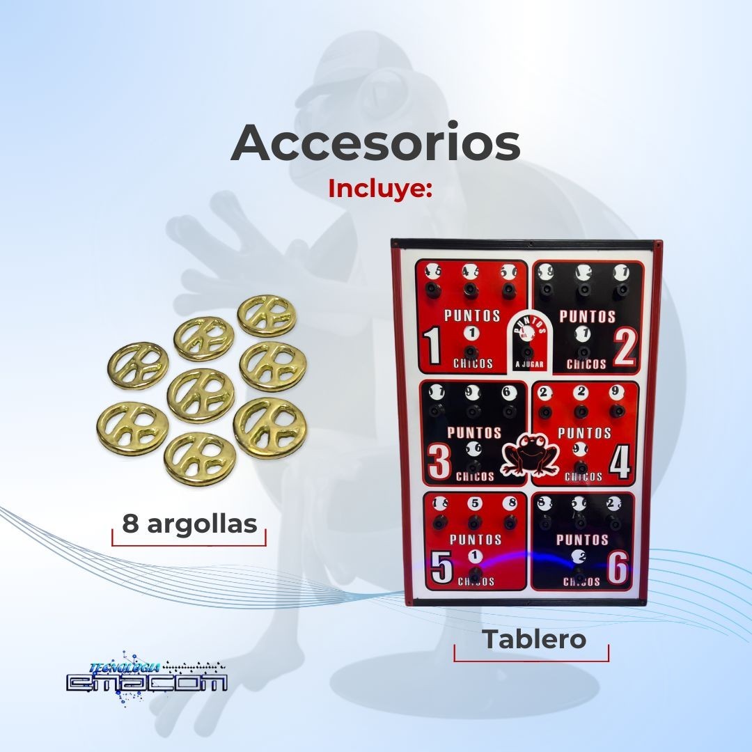 Portable Frog Game with Rings and Scoreboard (Made in Colombia)