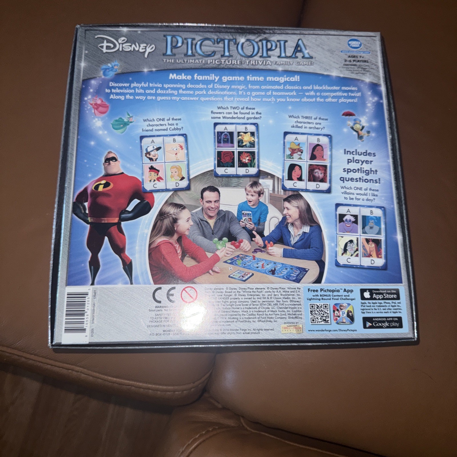 Disney PICTOPIA Family PICTURE TRIVIA BOARD GAME Complete 1000 QUESTIONS ~ CIB