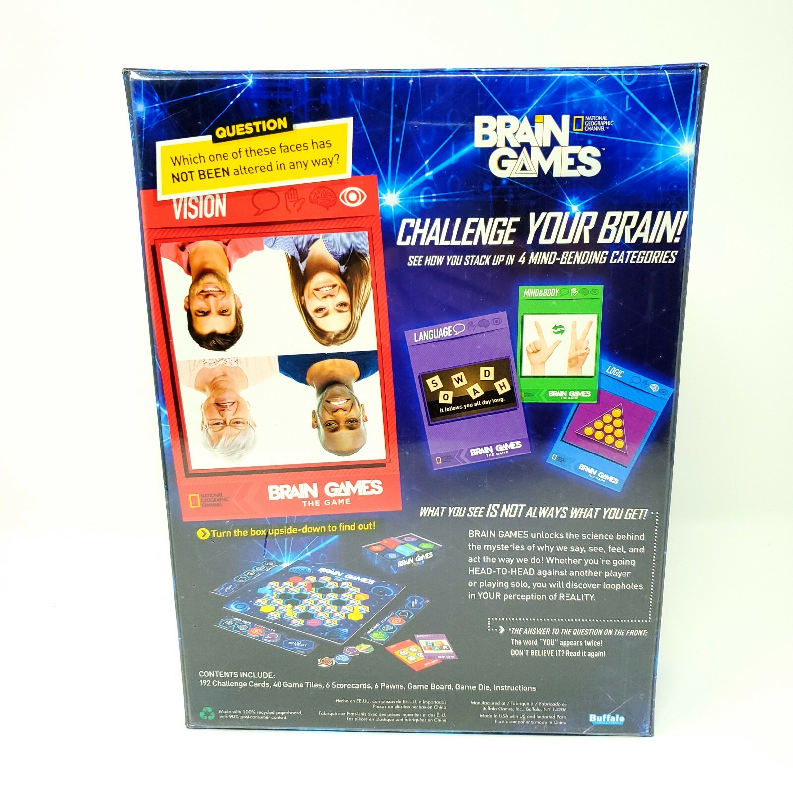 Brain Games board game, National Geographic/Buffalo Games, age 14+, new/sealed