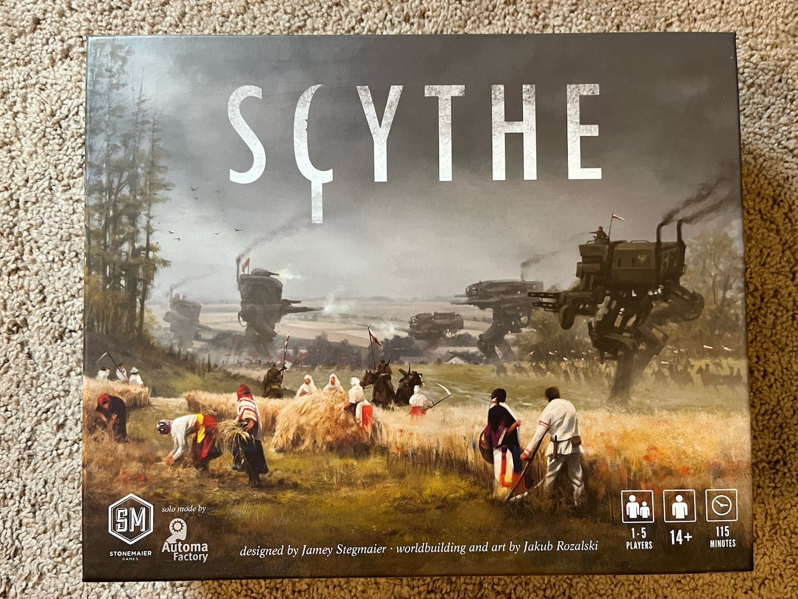 Scythe Board Game Stonemaier 1-5 Players w/ Metal Coins + Promo Cards & Dials