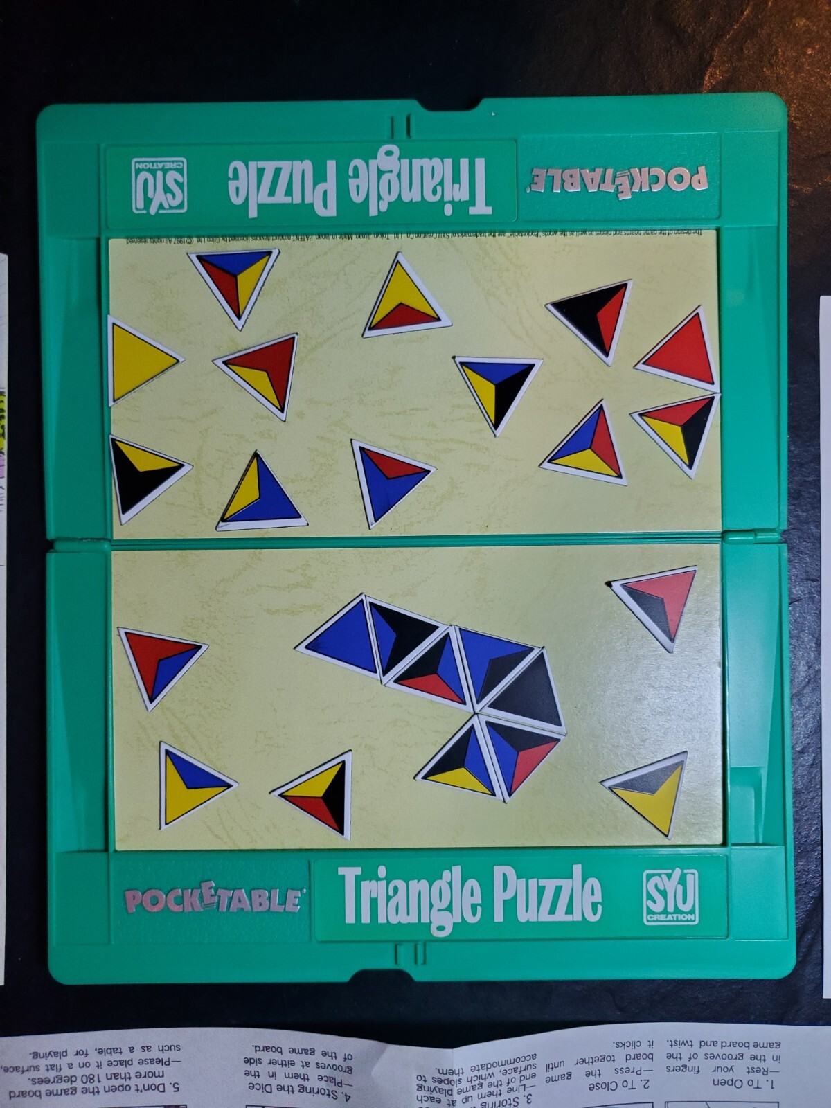 Magnetic Travel Pocket Size Folding Board Game Triangle Puzzle Game Pocketable