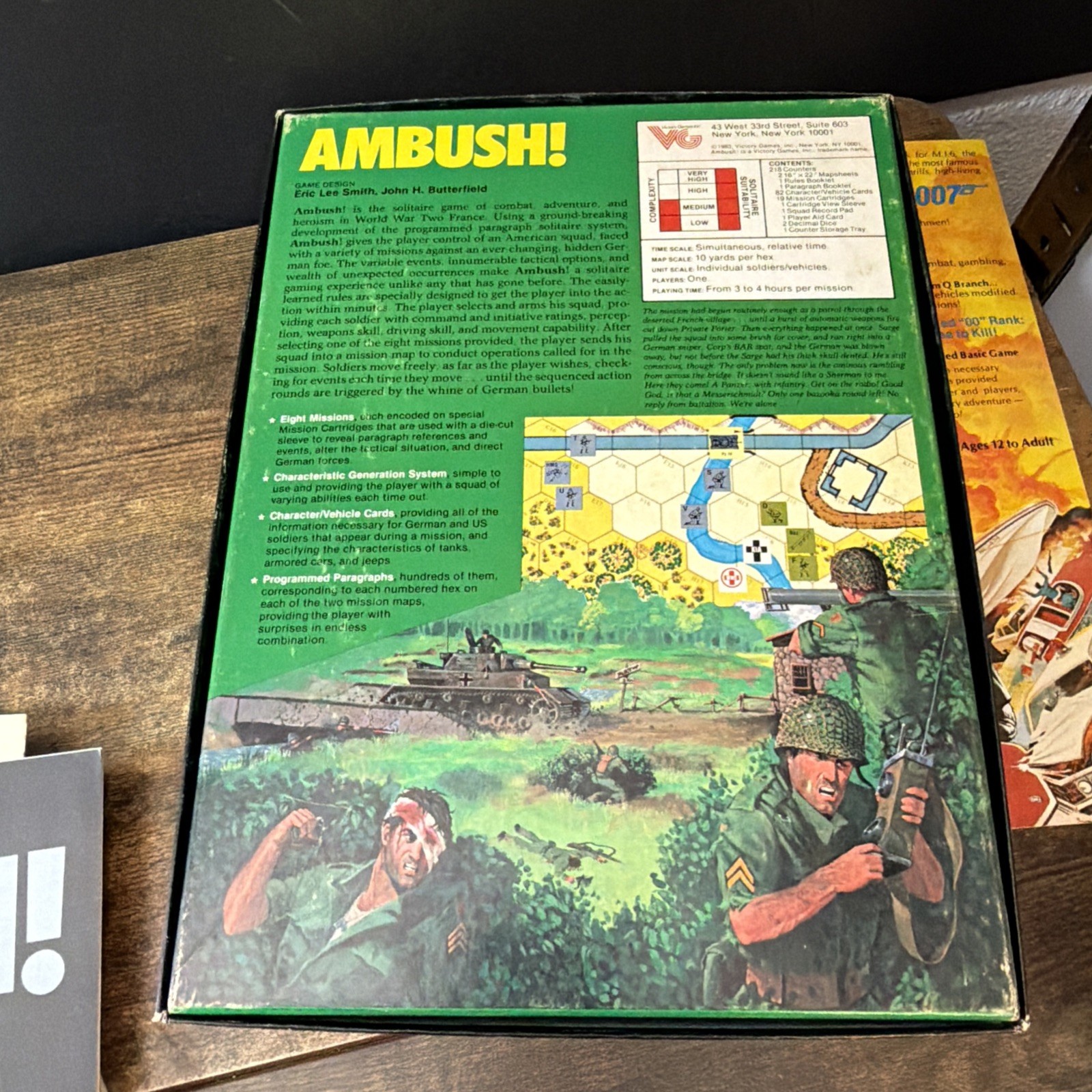 Victory Games Ambush! Solitaire WWII France 1944 War Board Game Complete CIB