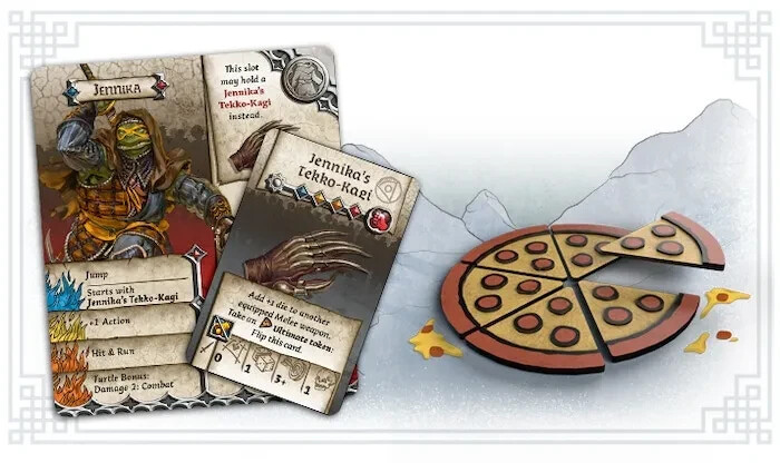 Zombicide: White Death Jennika and Plastic Pizza Tokens Pack – Kickstarter Exclu
