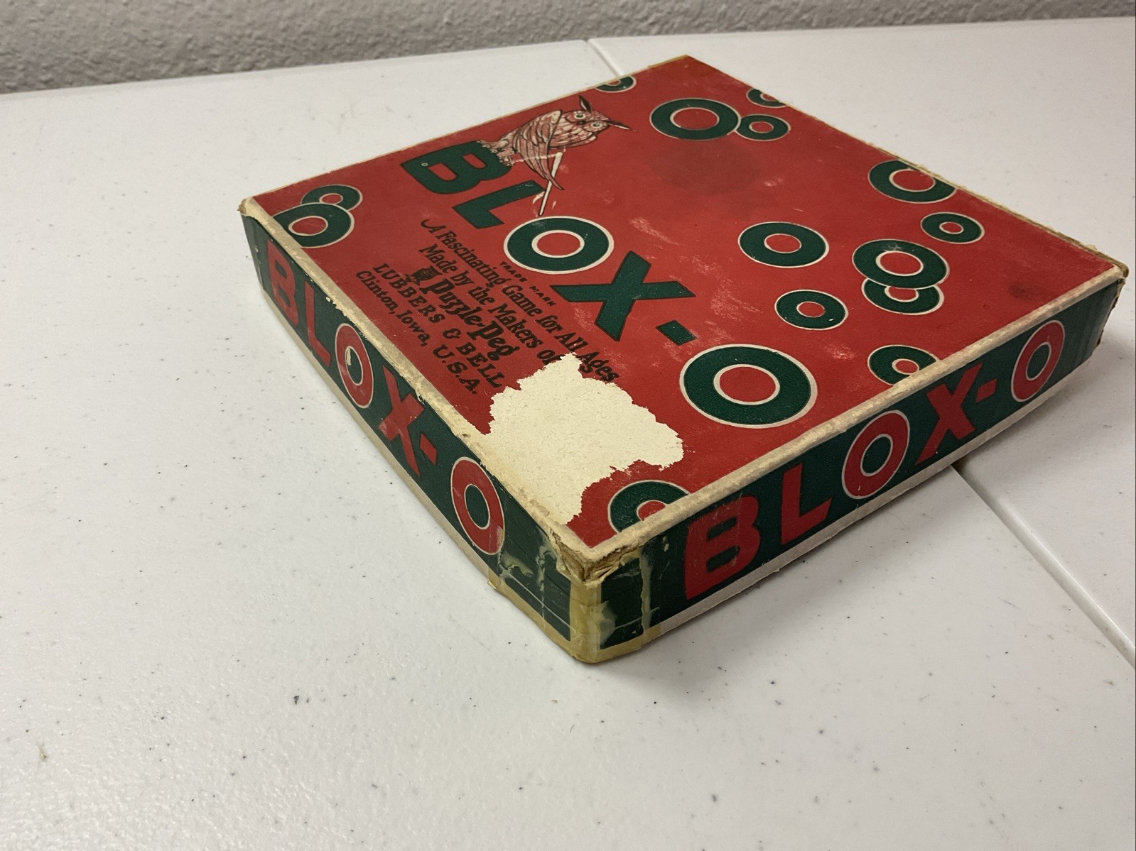 Vintage BLOX-O Puzzle 1923 Puzzle Peg Maker Wooden Brain Teaser