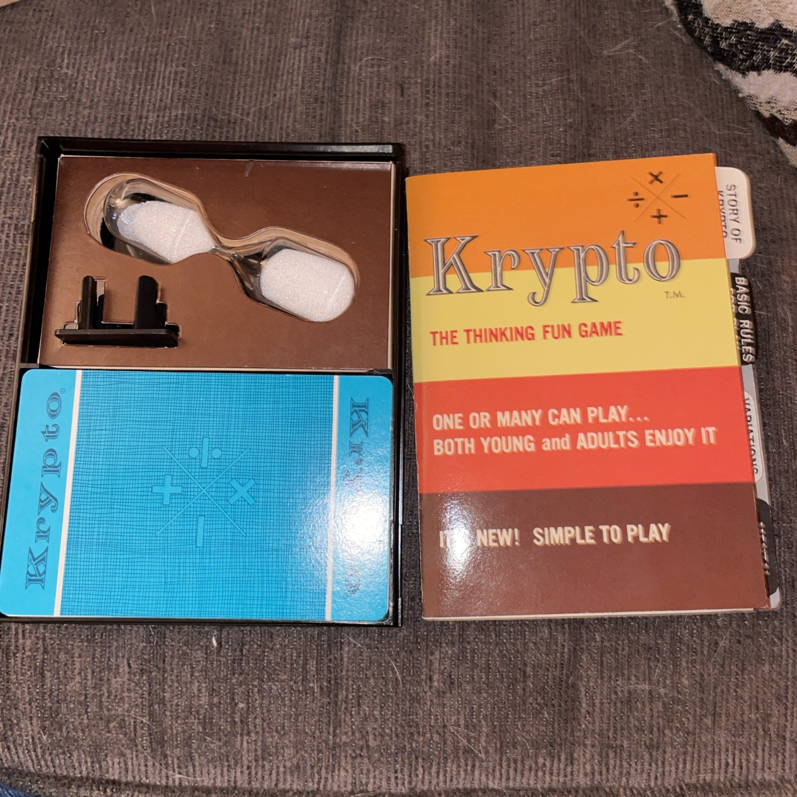 VINTAGE KRYPTO THE THINKING FUN CARD GAME MATH W. GERMANY COMPLETE W/ CASE TIMER
