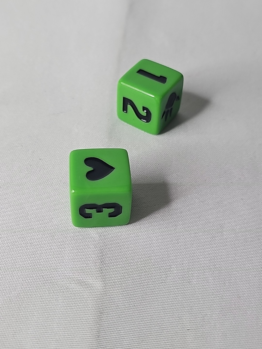 King Of Tokyo TWO Dice Black on Green Replacement Part