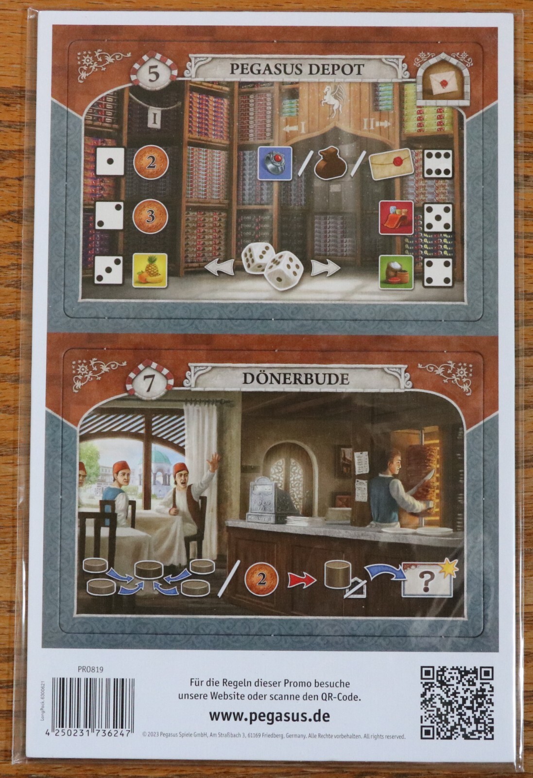 Instanbul Board Game Promo Tile Set Kebab Shop and Pegasus Depot Mini Expansions