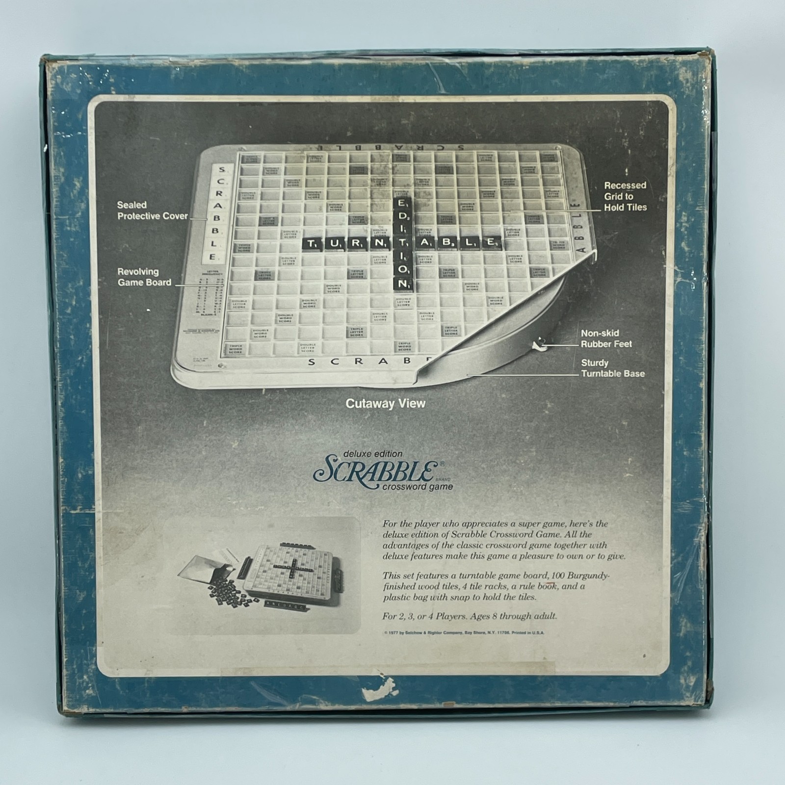 SELCHOW & RICHTER SCRABBLE Board Game Vintage 1977 Complete Blue Case