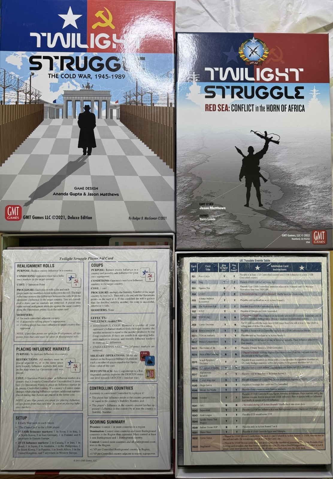 Bundle: Twilight Struggle (Deluxe Ed) MINT + Horn of Africa Exp! MINT unpunched
