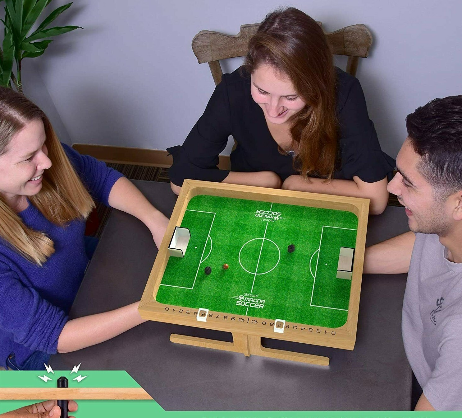 Magna Soccer All Ages Indoor Party Compact Tabletop Board Game Play Set Green