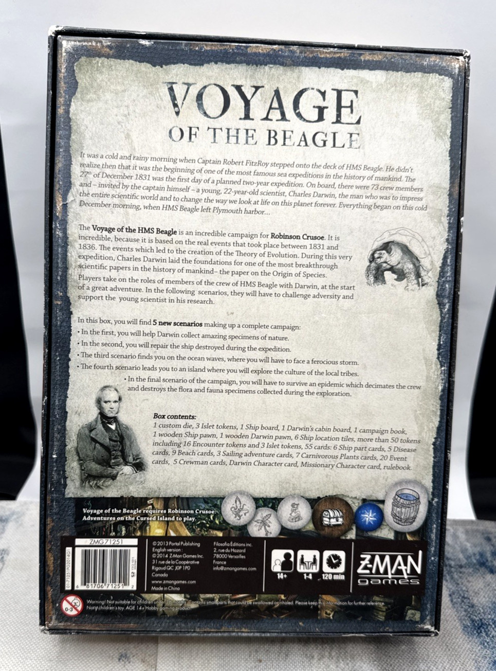 Robinson Crusoe Voyage of the Beagle Expansion Z-Man Games OB Sealed Contents