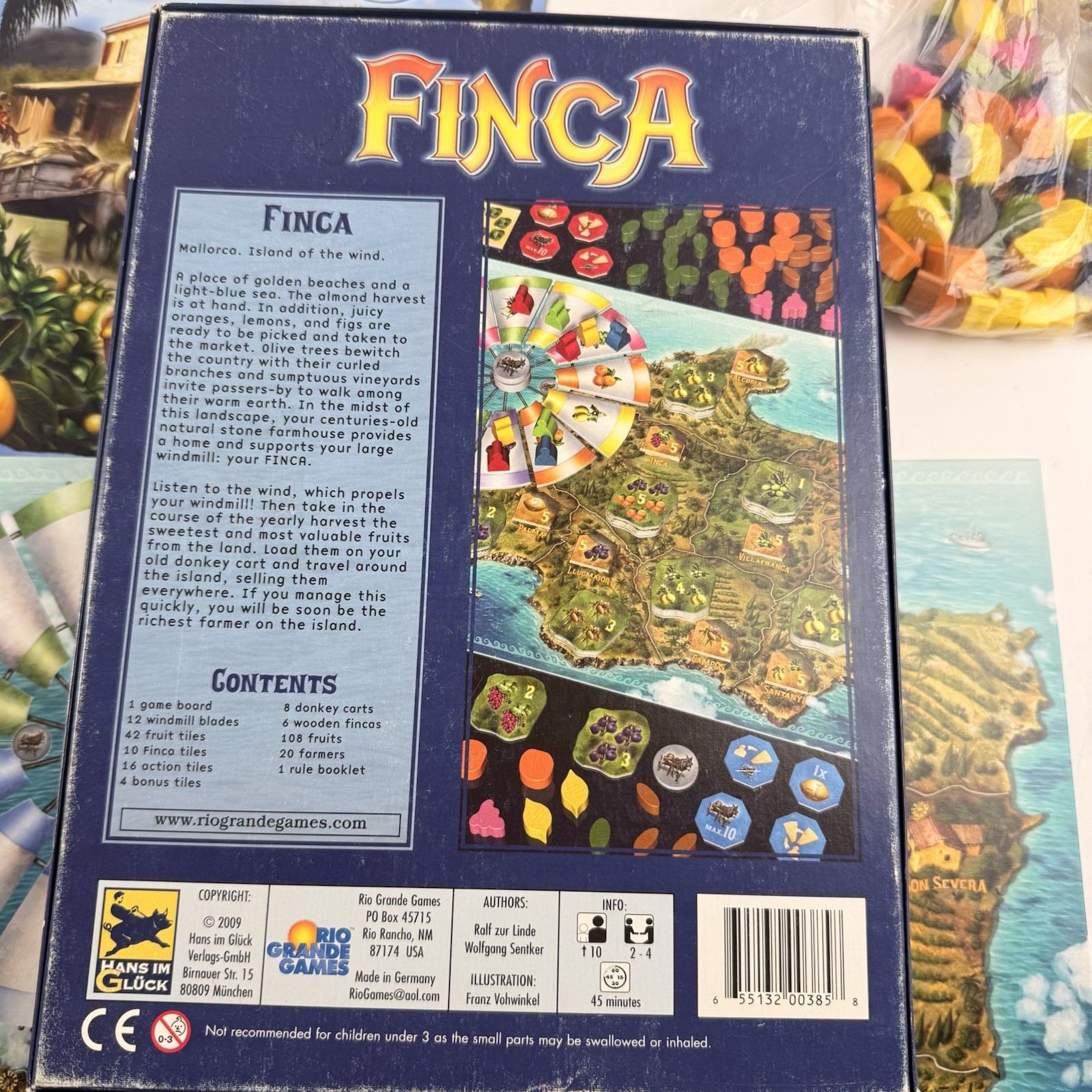 Finca Board Game Rio Grande Games Strategy Mallorcan Harvest 2009 Complete