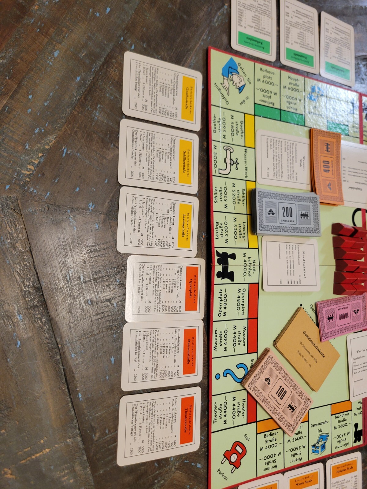 Monopoly Rare German Import 1961 Comp Amazing Condition Wood Pcs Spiele Schmidt