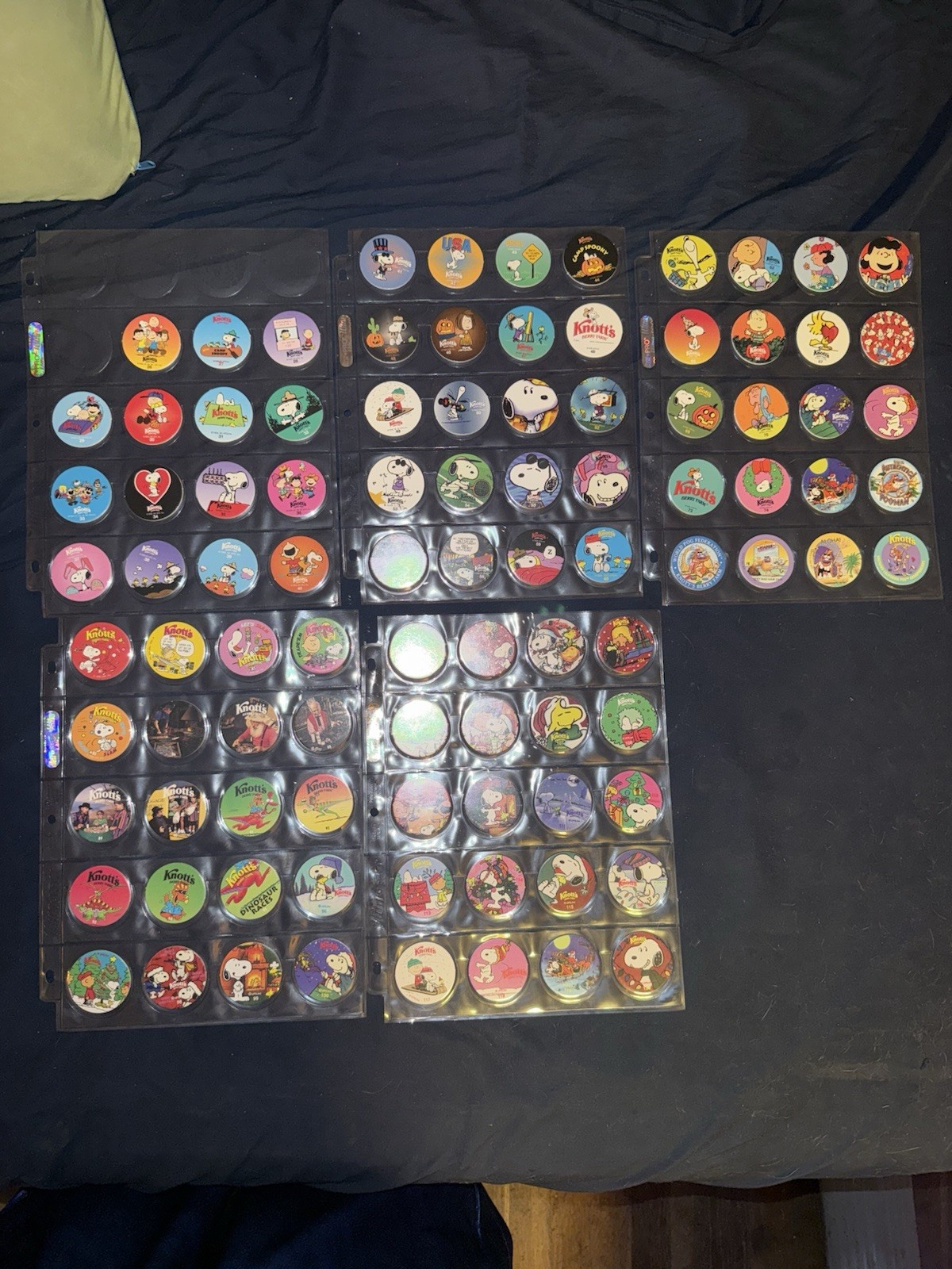 Knotts berry farms Pogs set 95 vintage pog milk caps Peanuts Snoopy
