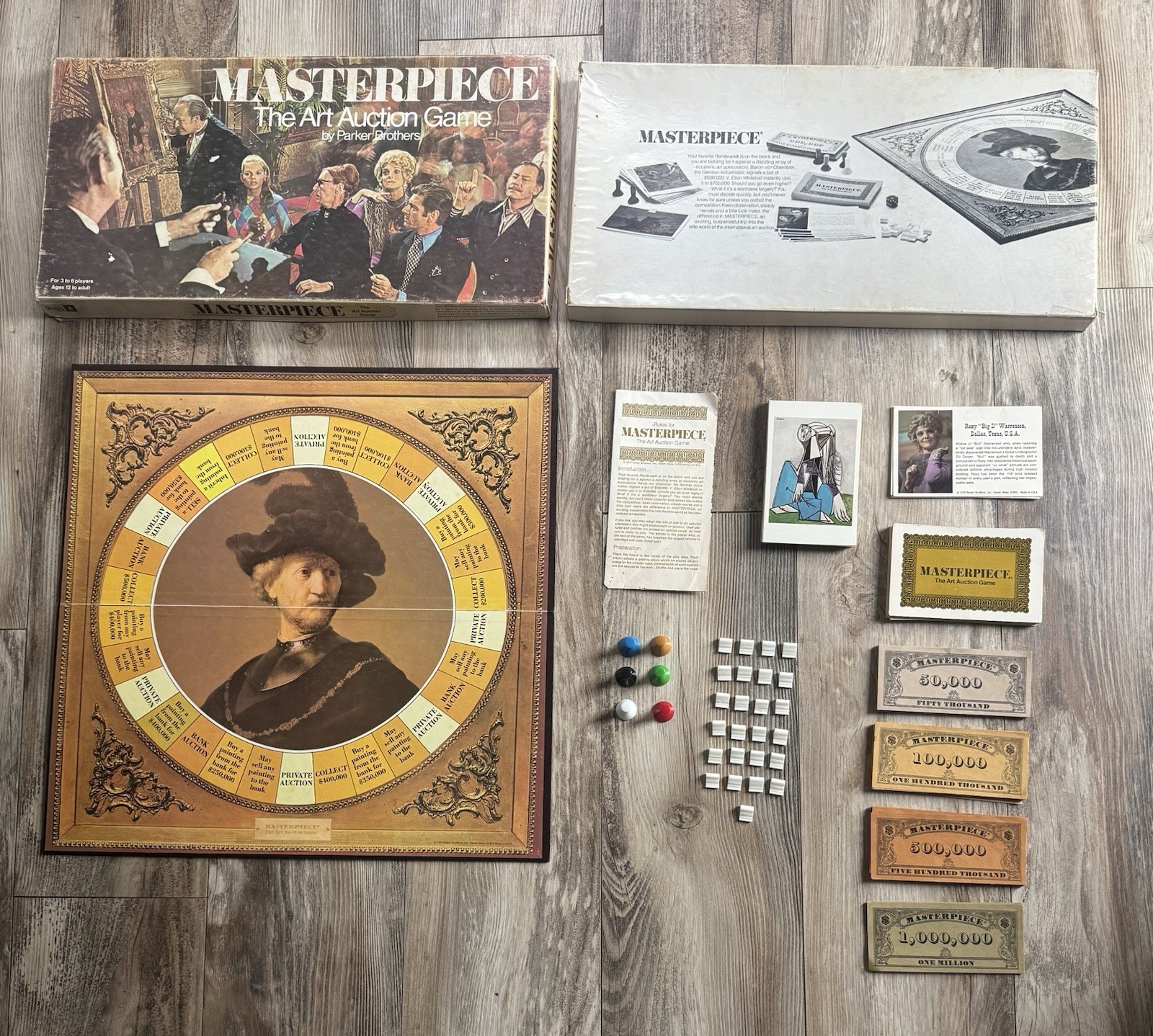 VTG!! 1970 Masterpiece The Art Auction Board Game Parker Brothers 100% COMPLETE!