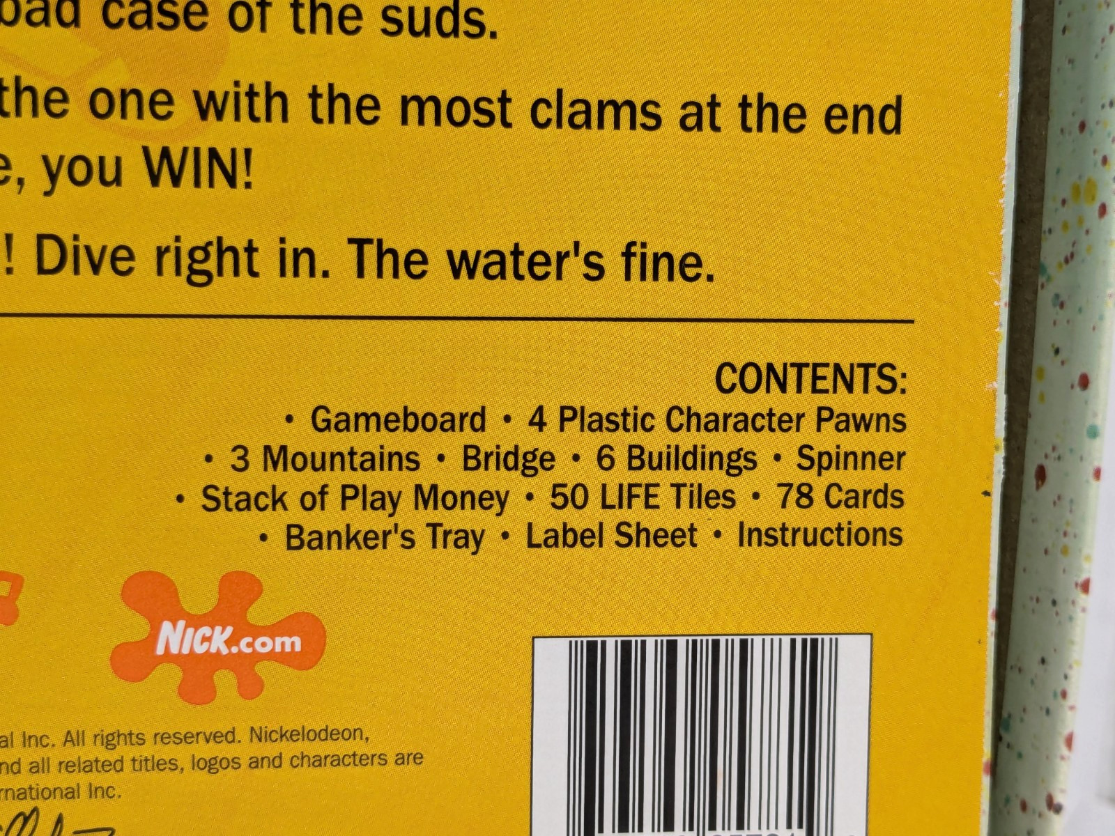 2005 The Game of Life SpongeBob SquarePants Edition Milton Bradley Nickelodeon
