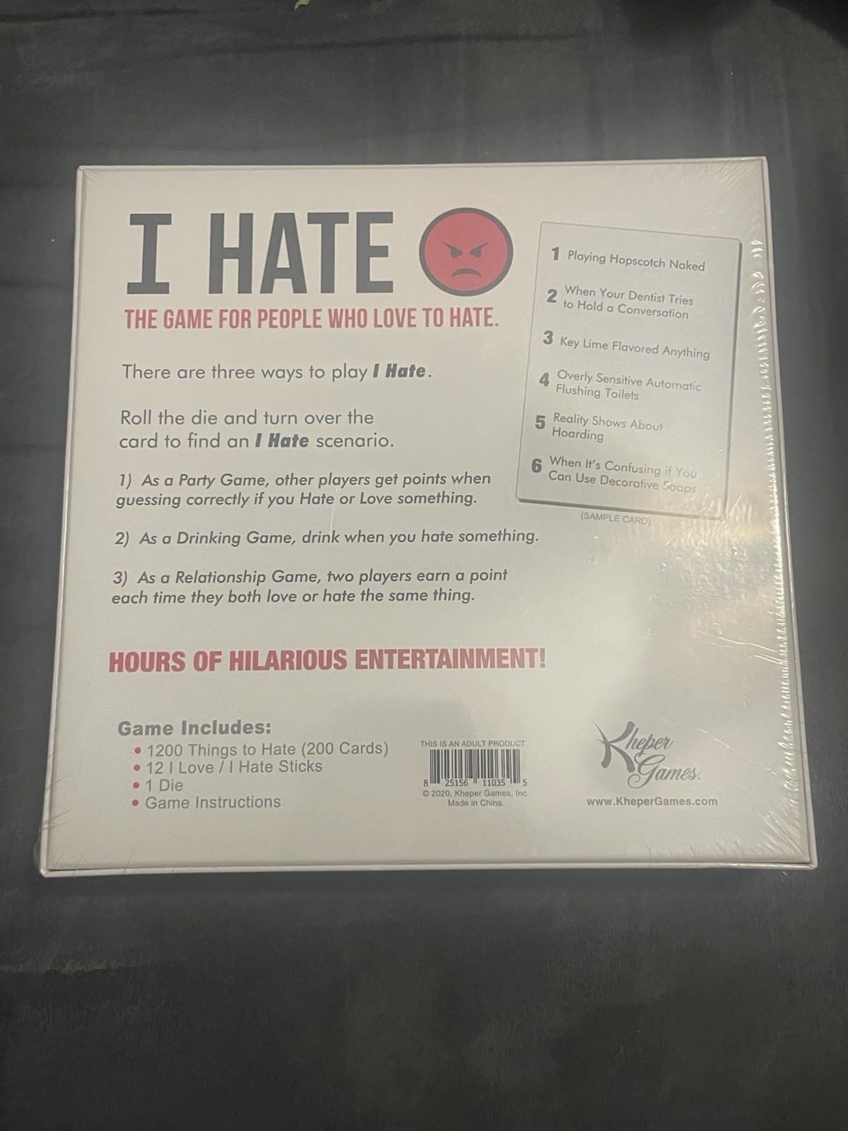 I hate game, the game for people who love to hate Board game unopened brand new