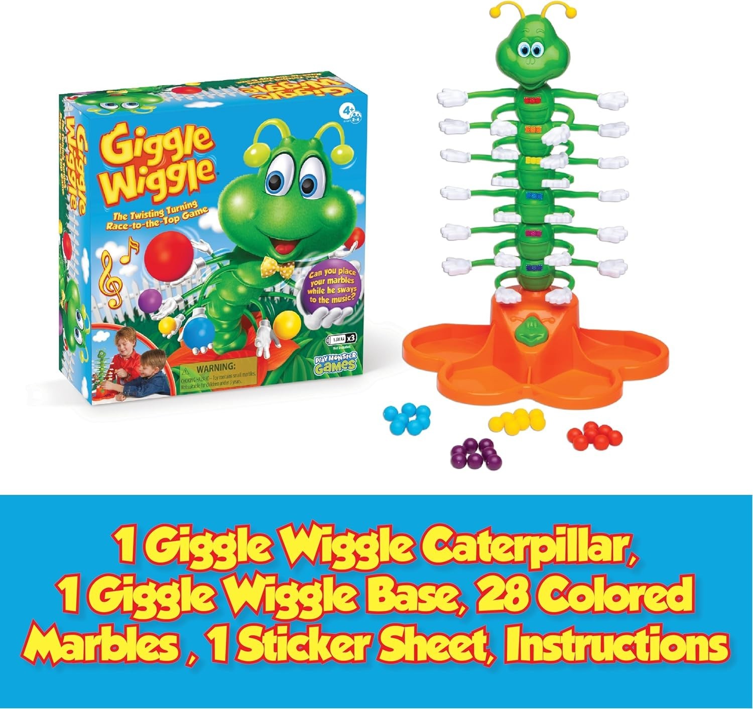 Giggle Wiggle: The Musical Caterpillar Marble Game for Kids Aged 4+, 2-4 Players