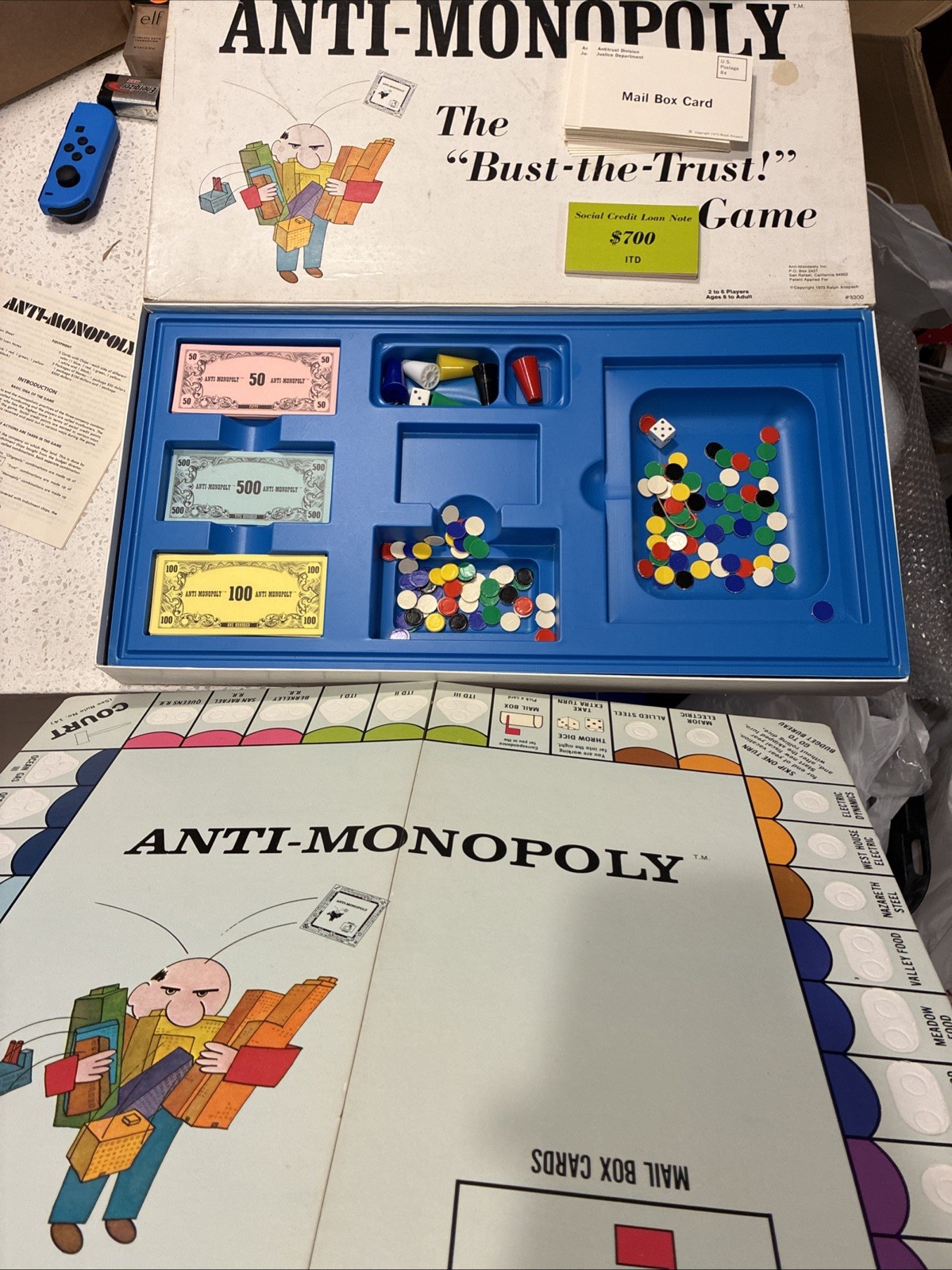 1973 Anti-Monopoly Game by Talicor Some Unused!! Good Condition READ!!