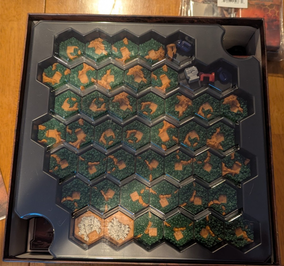 TERRAFORMING MARS 3D BIG BOX WITH GAME and METAL CUBES AND CITY BUBBLE DOMES!